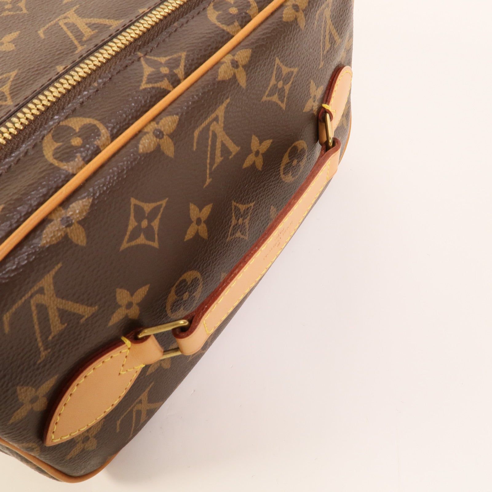 LOUIS VUITTON Monogram Nice BB金扣手挽袋棕色