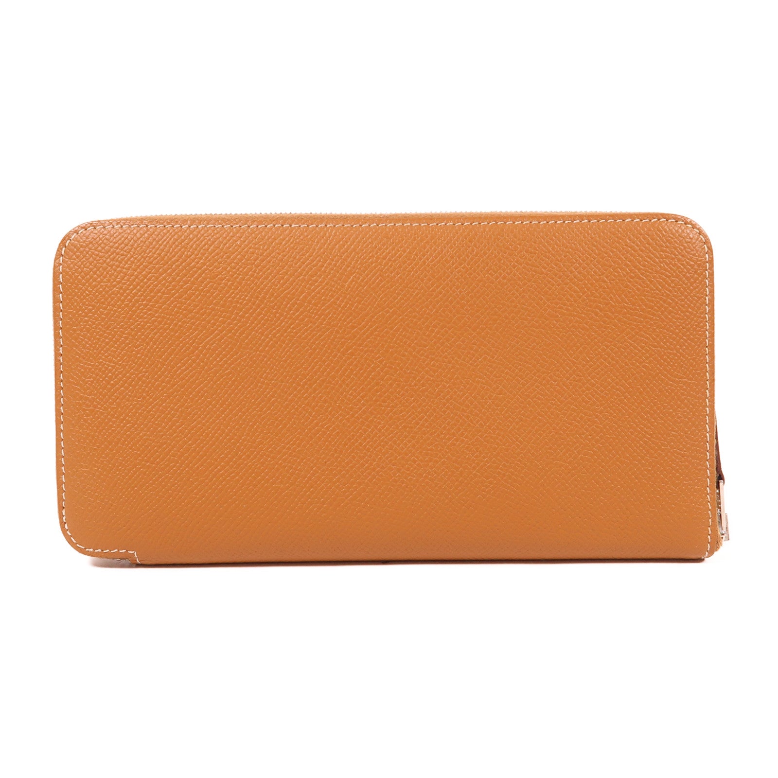 HERMES Epsom皮革Silk In Long Wallet銀扣長錢包Gold