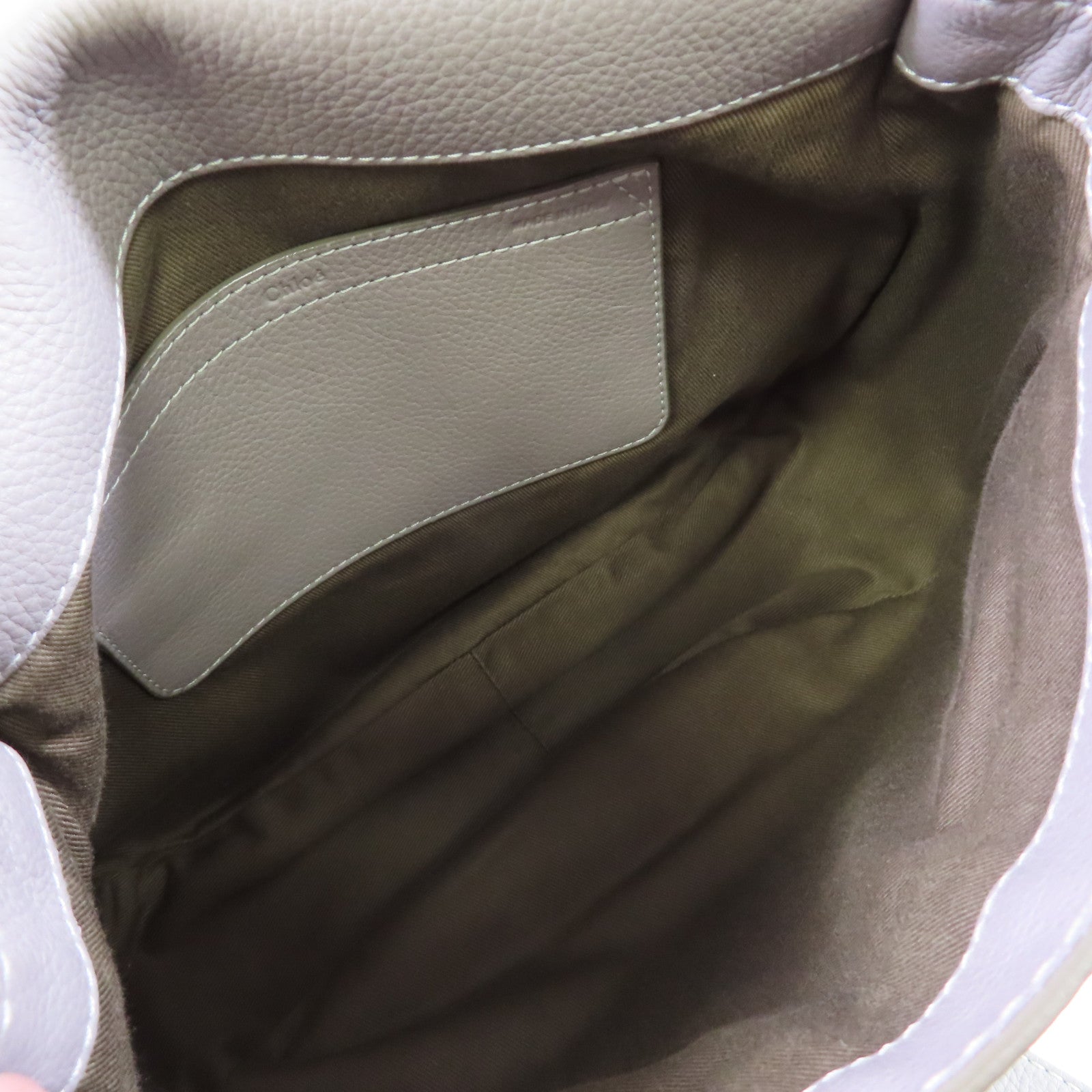 Chloe 牛皮皮革Marcie Shoulder Bag金扣肩背袋灰色