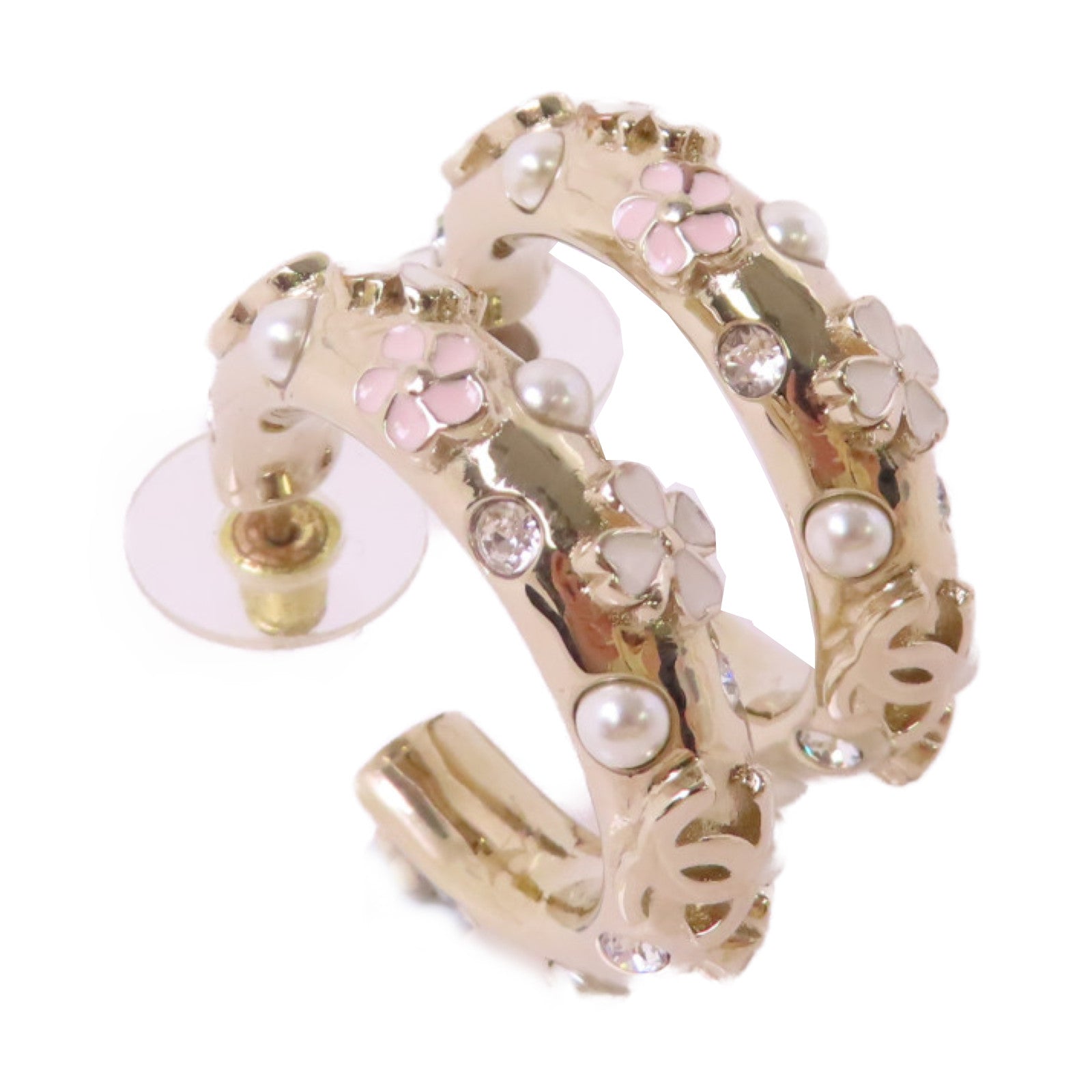 CHANEL 金屬/仿珍珠Earrings耳環金色