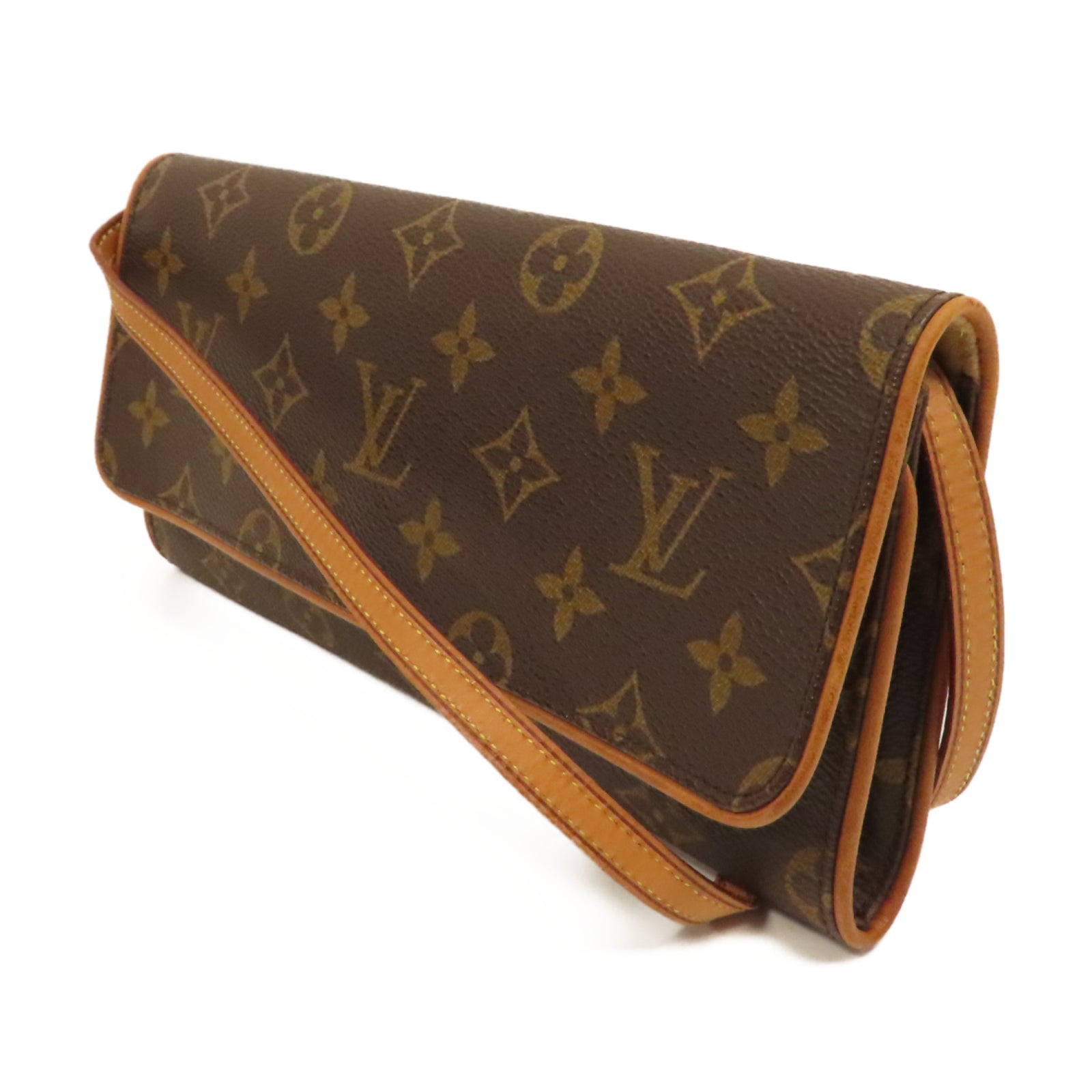 LOUIS VUITTON Monogram Pochette Twin GM金扣肩背袋啡色