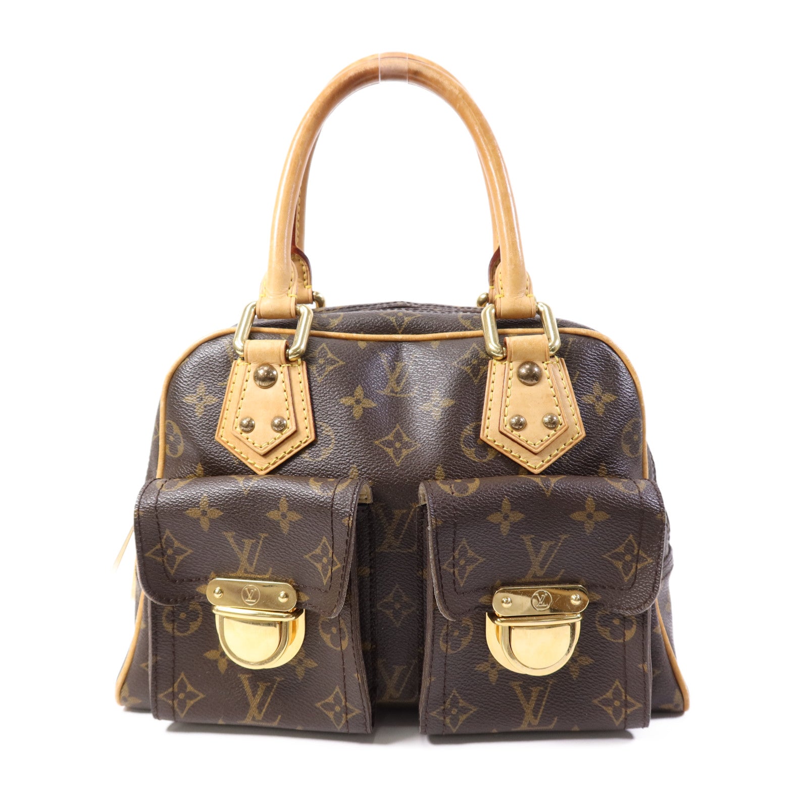 LOUIS VUITTON Monogram Manhattan PM金扣手挽袋