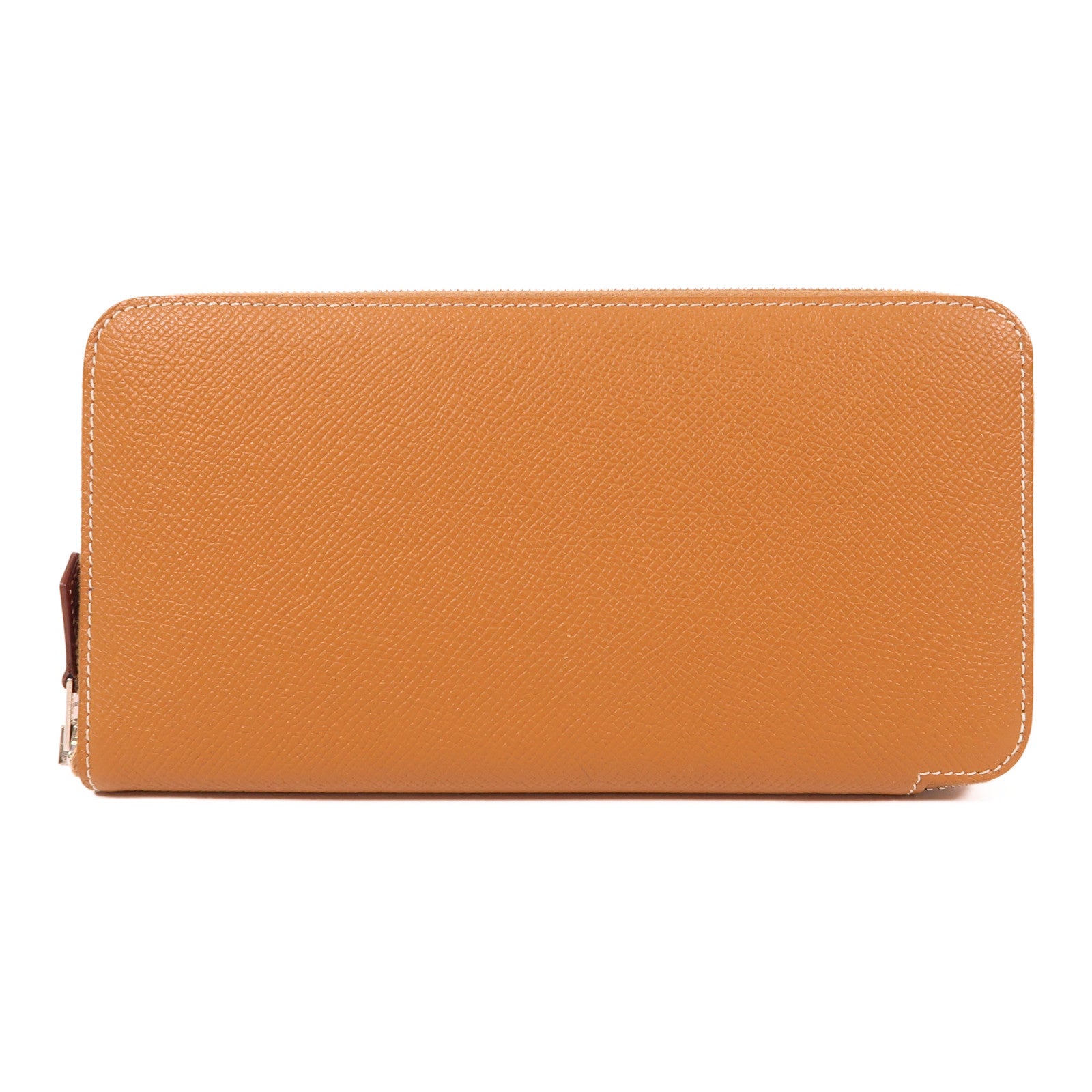 HERMES Epsom皮革Silk In Long Wallet銀扣長錢包Gold