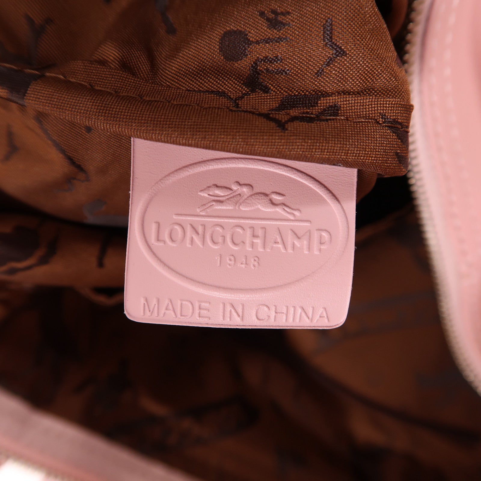 Longchamp 羊皮皮革Shoulder Bag銀扣手挽肩背兩用袋粉紅色