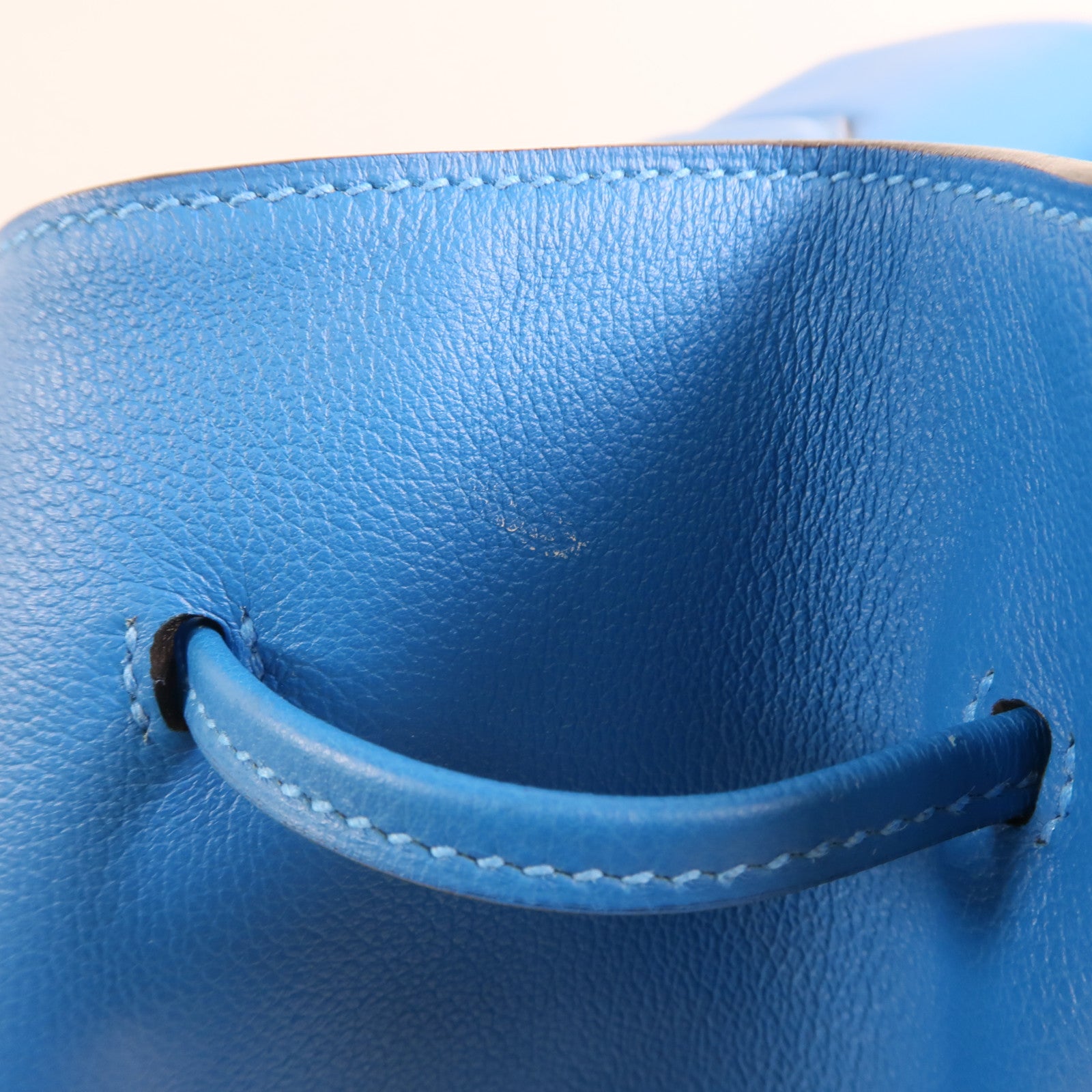 HERMES Evercolor皮革Flash Sailor Backpack銀扣背包Bleu Hydra
