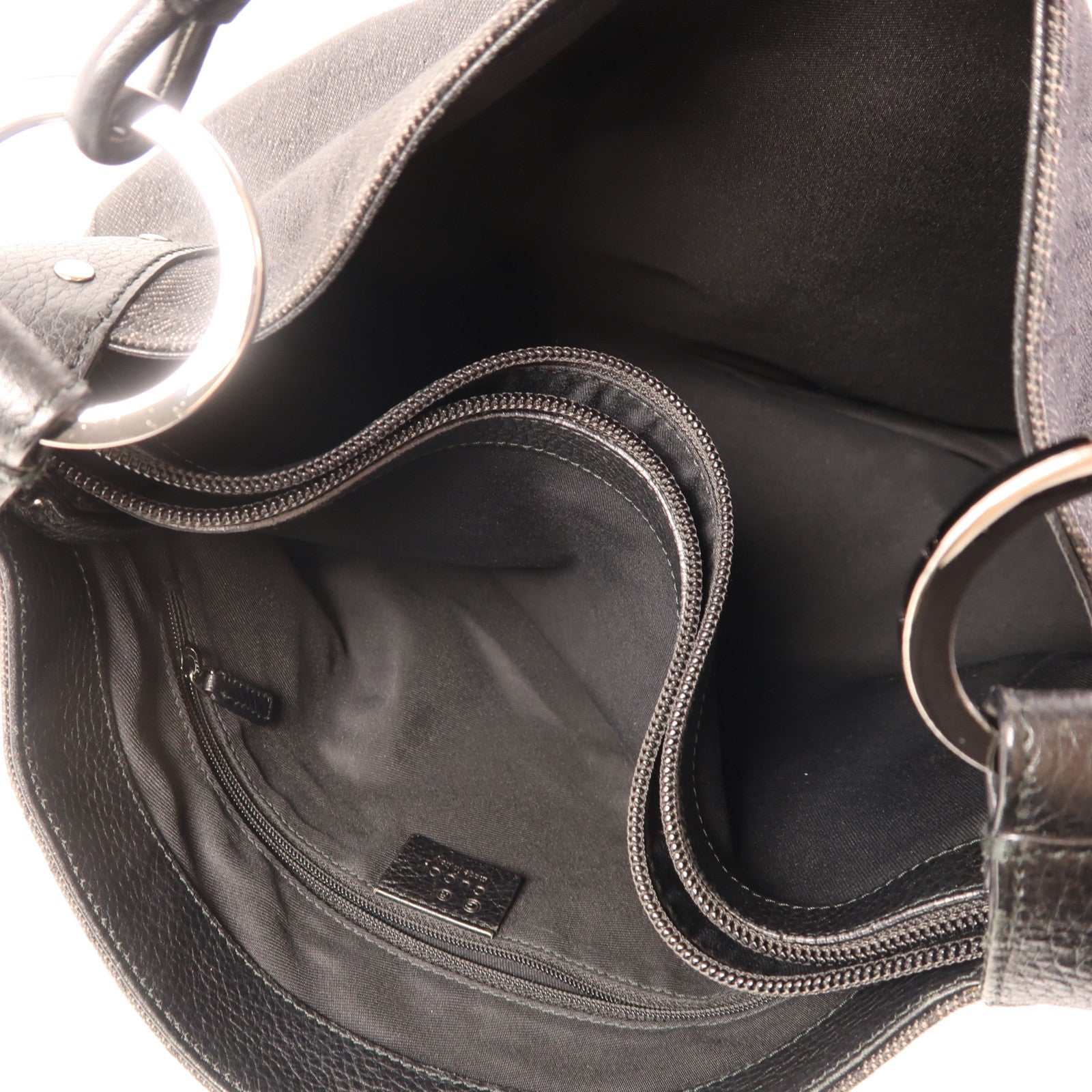 GUCCI 帆布Shoulder Bag銀扣肩背袋