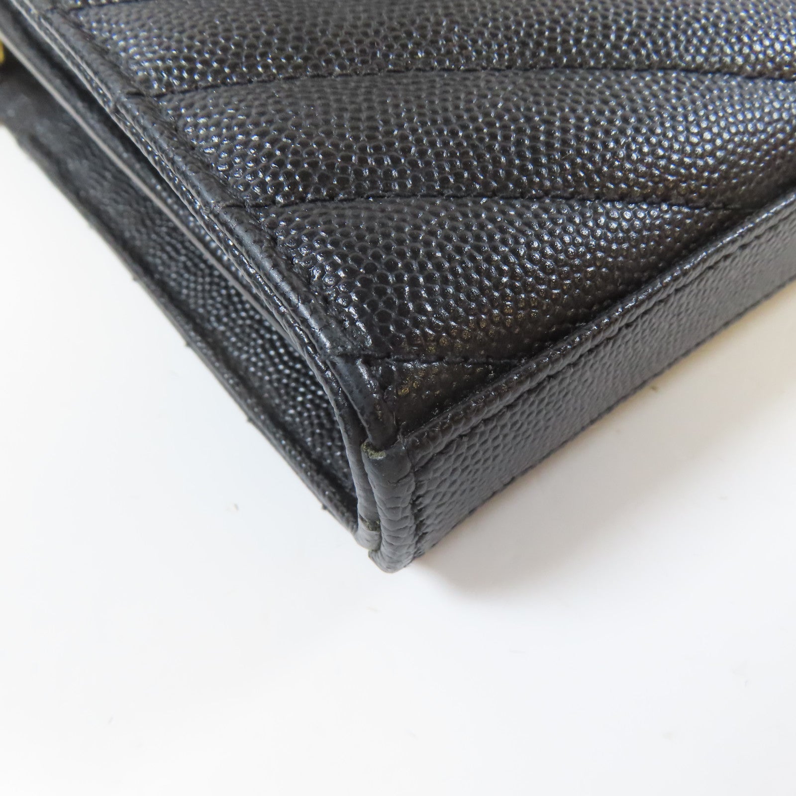 SAINT LAURENT 牛皮皮革Chain Shoulder Bag金扣鏈帶肩背袋黑色