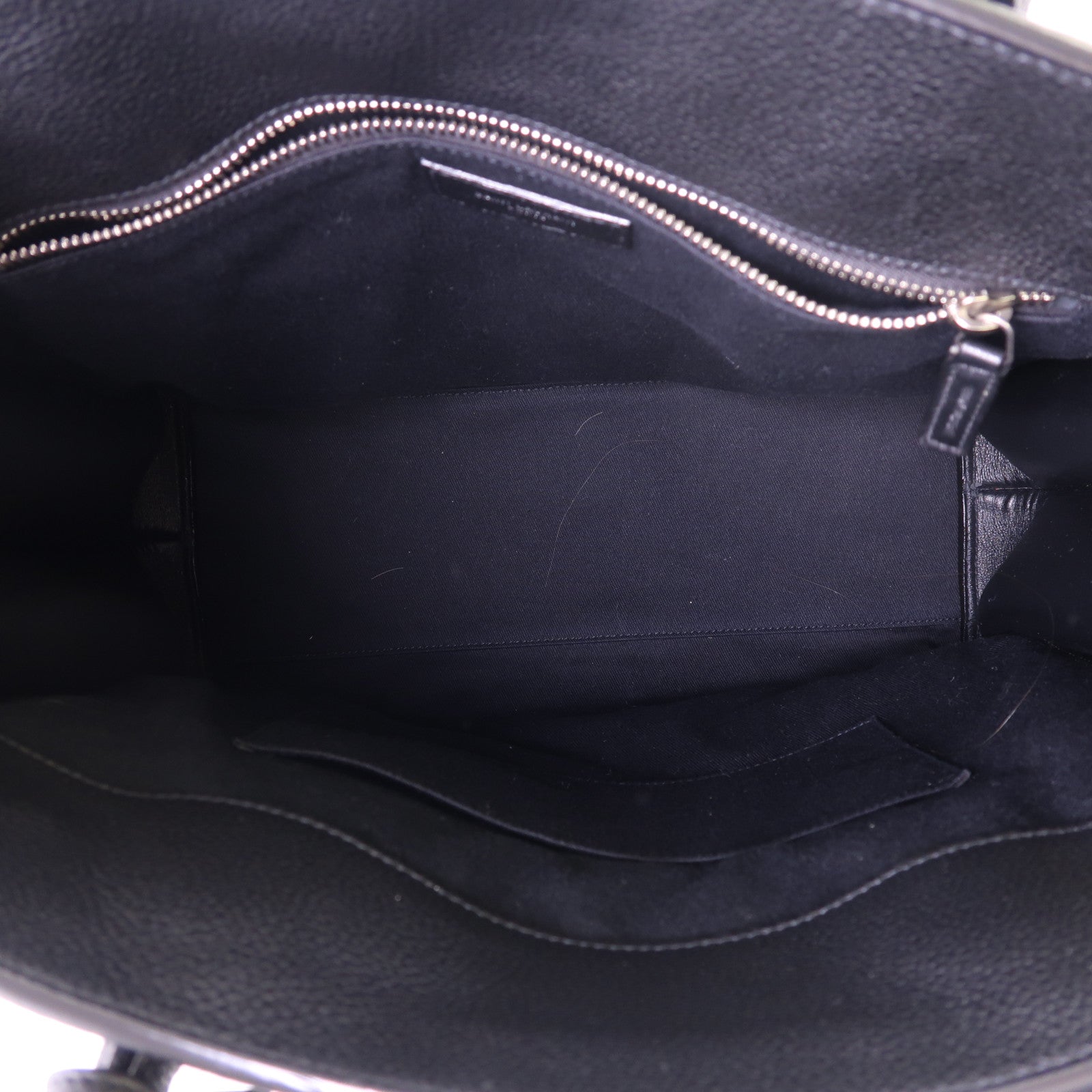 YVES SAINT LAURENT 牛皮皮革Shoulder Tote銀扣肩背袋/手挽袋
