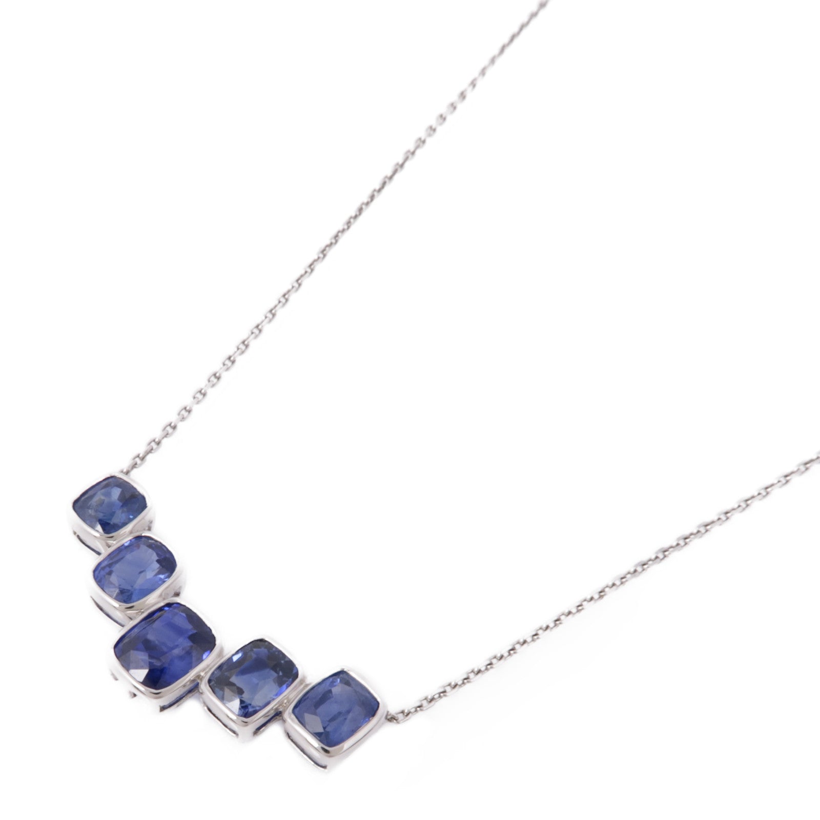 JEWELRY Sapphire Necklace 18K White Gold