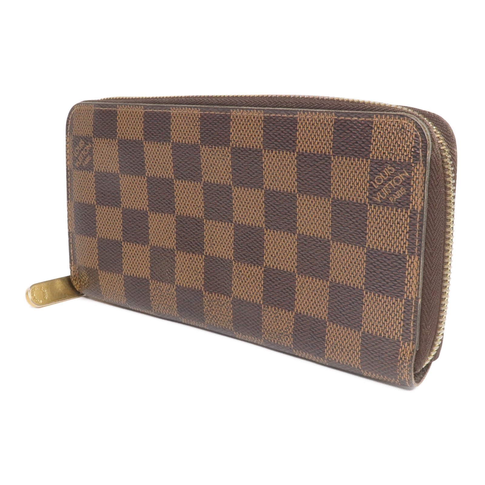 LOUIS VUITTON Damier Zippy Wallet金扣長錢包