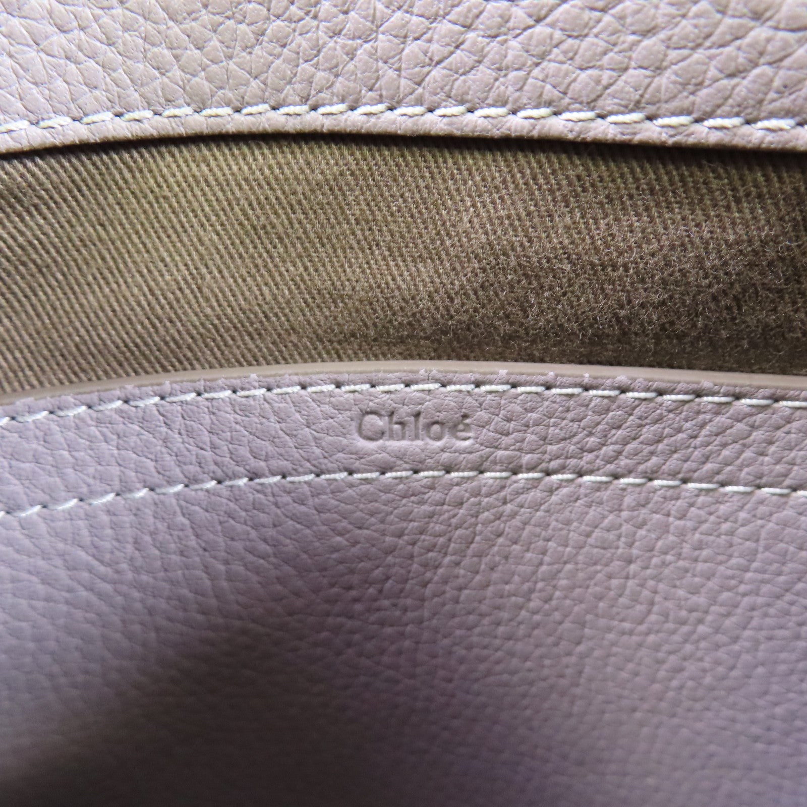 Chloe 牛皮皮革Marcie Shoulder Bag金扣肩背袋灰色