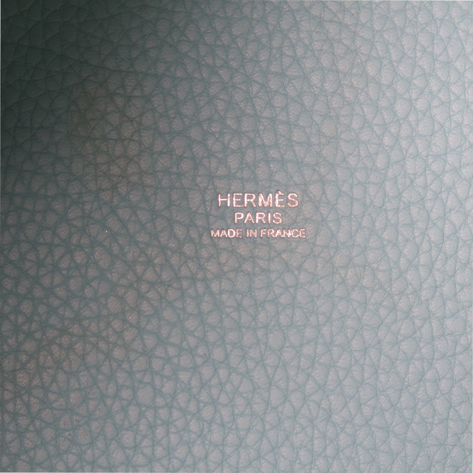 HERMES Clemence皮革Picotin MM銀扣手挽袋淺藍色