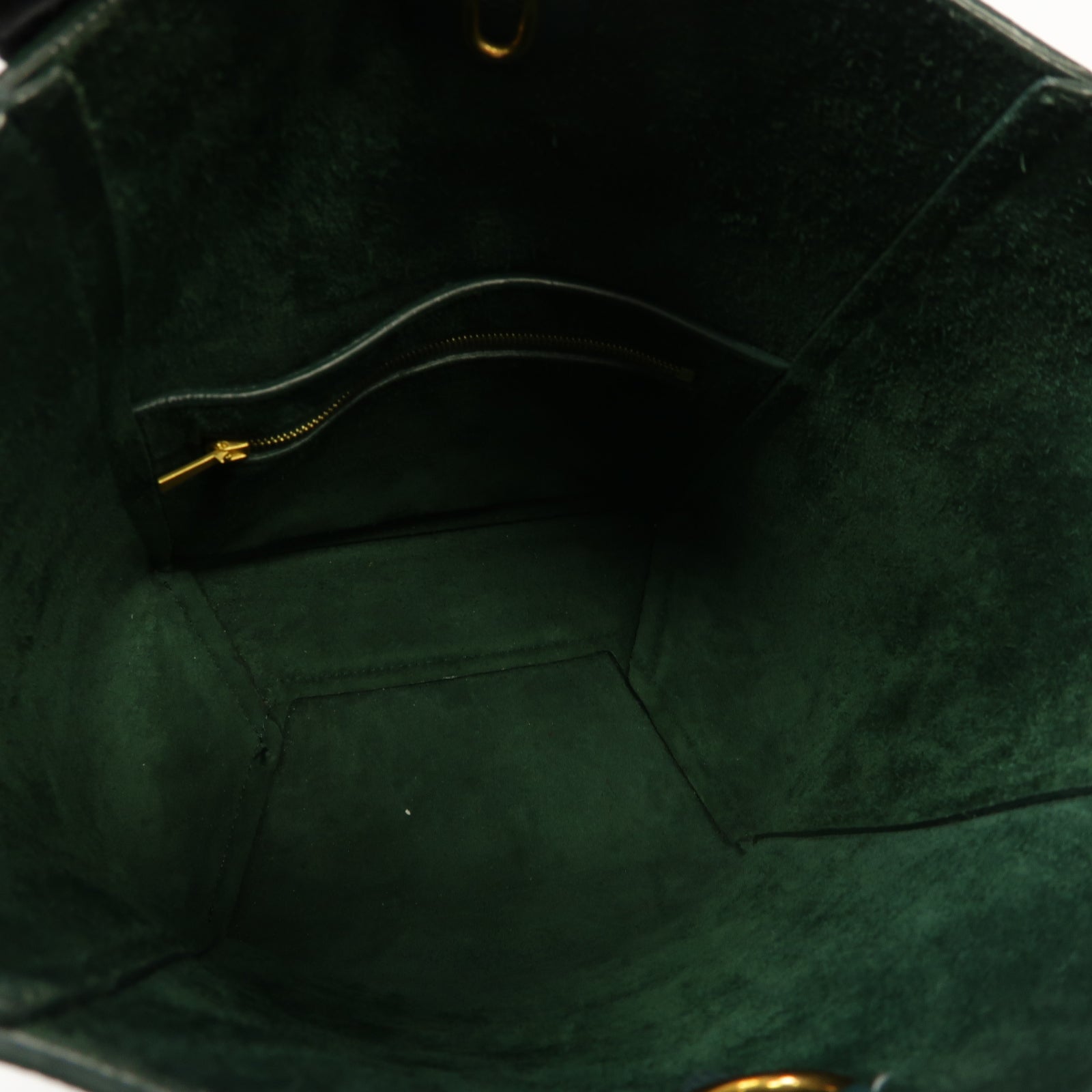 CELINE 牛皮皮革Bucket金扣肩背袋綠色