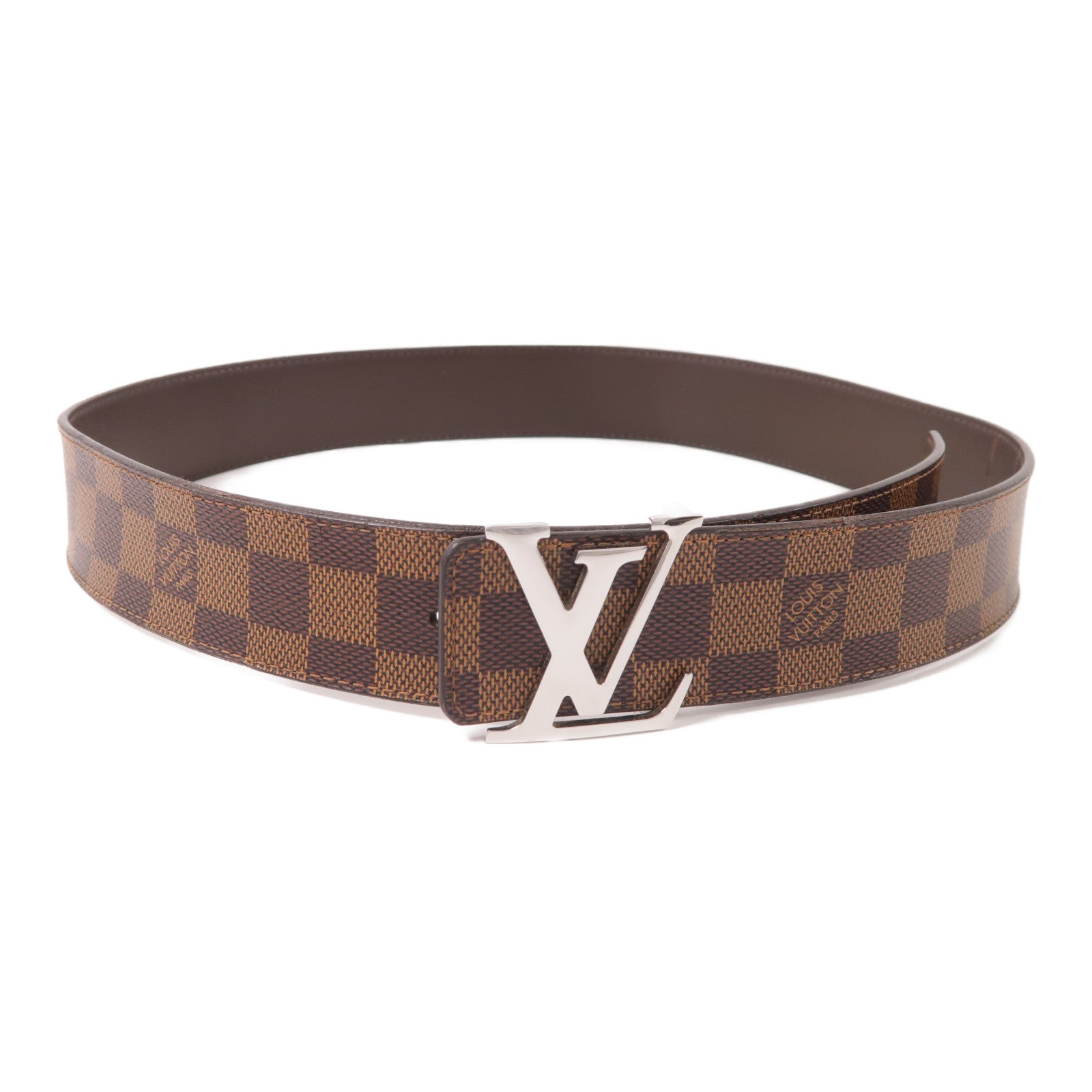 LOUIS VUITTON Damier Belt銀扣皮帶