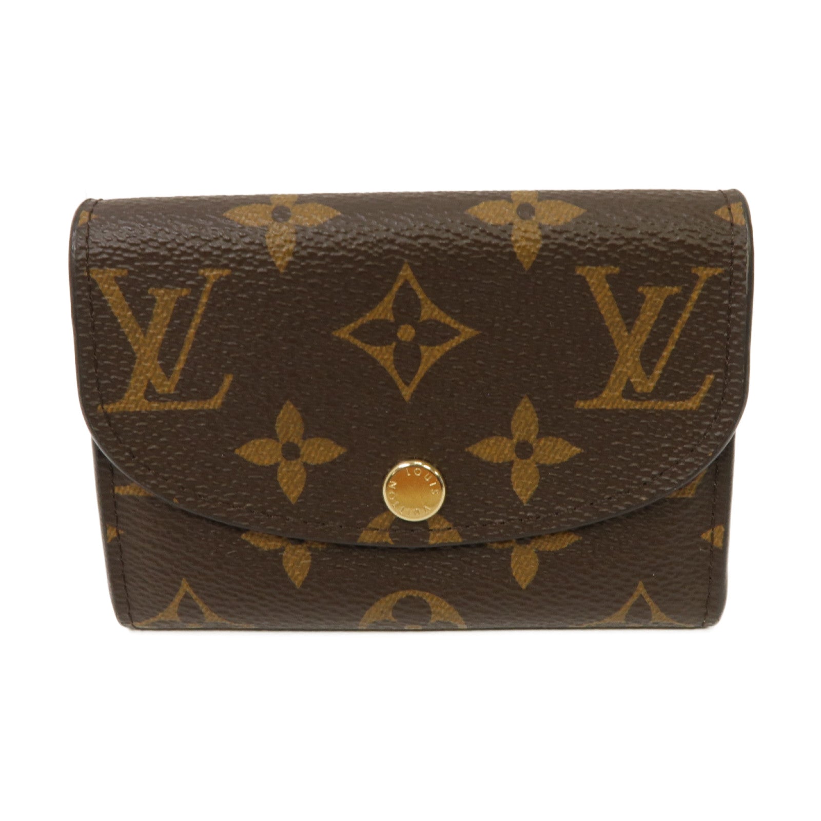 LOUIS VUITTON Monogram Rosalie金扣零錢包粉紅色/棕色