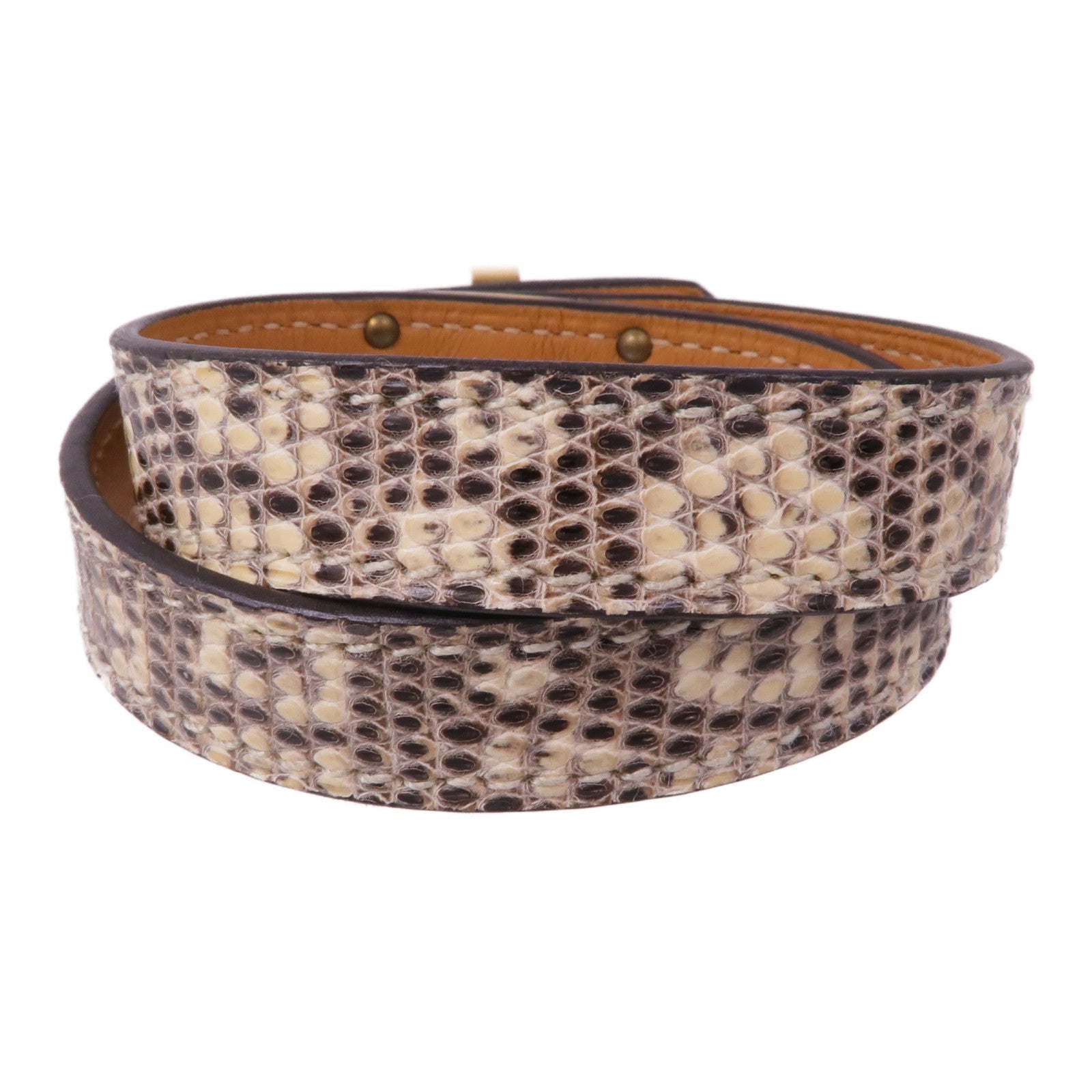 HERMES 蜥蝪皮革Kelly Double Tour Bracelet金扣手帶