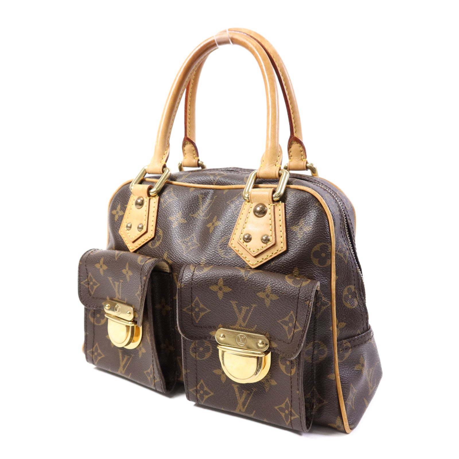 LOUIS VUITTON Monogram Manhattan PM金扣手挽袋