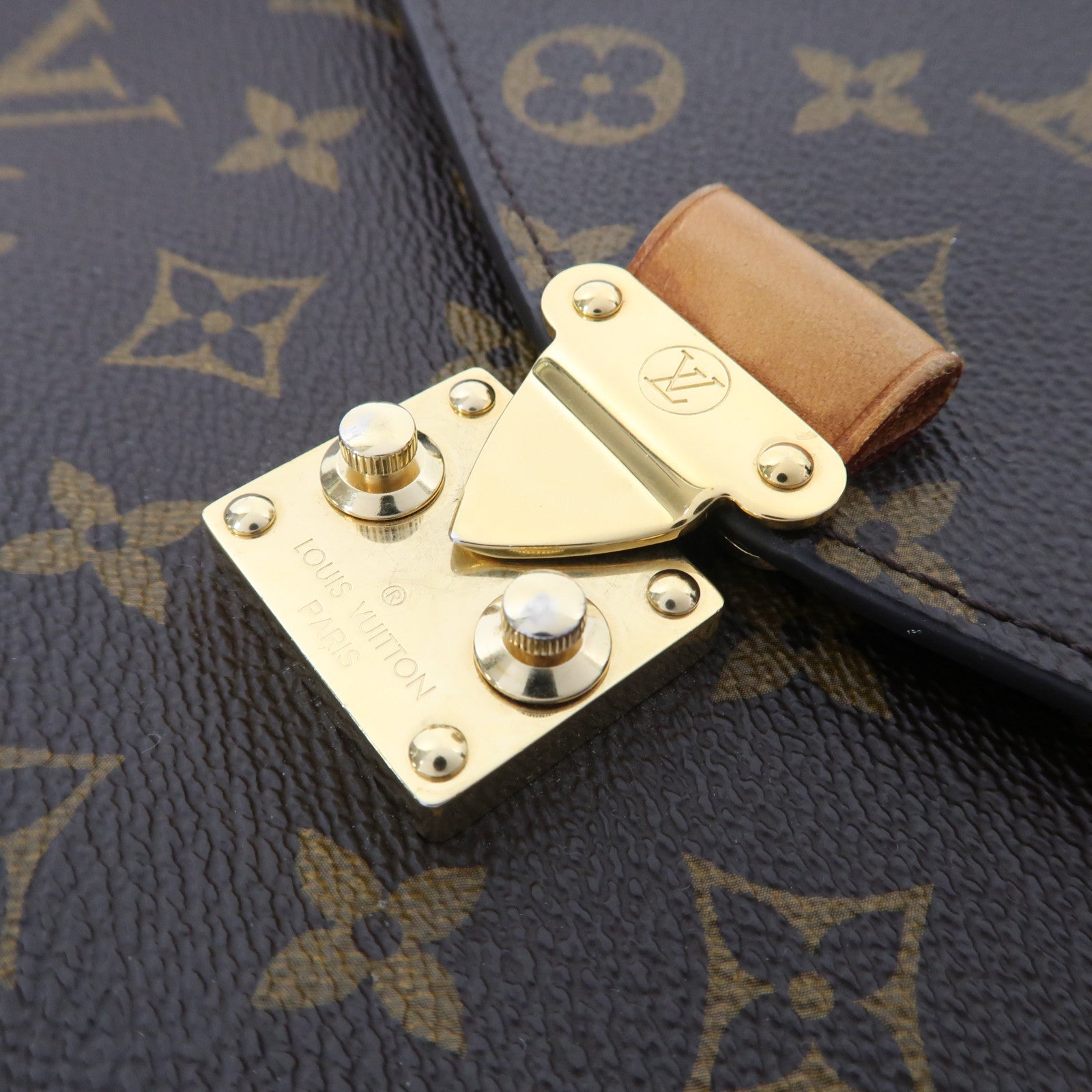 LOUIS VUITTON Monogram Pochette Metis金扣手挽肩背兩用袋棕色