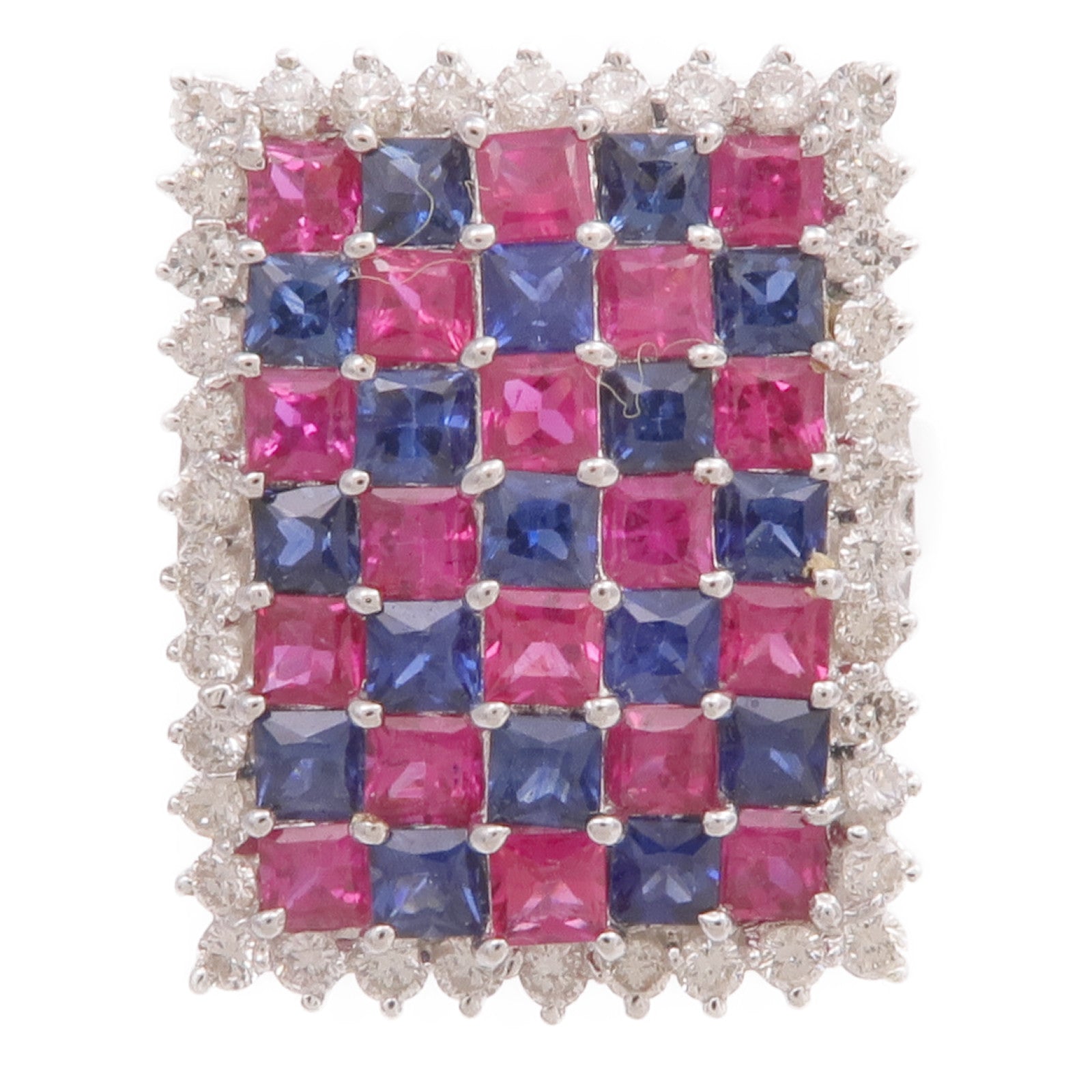 JEWELRY 18K白金Ruby Spinel Diamond Ring紅寶石/尖晶石/鑽石戒指US#6