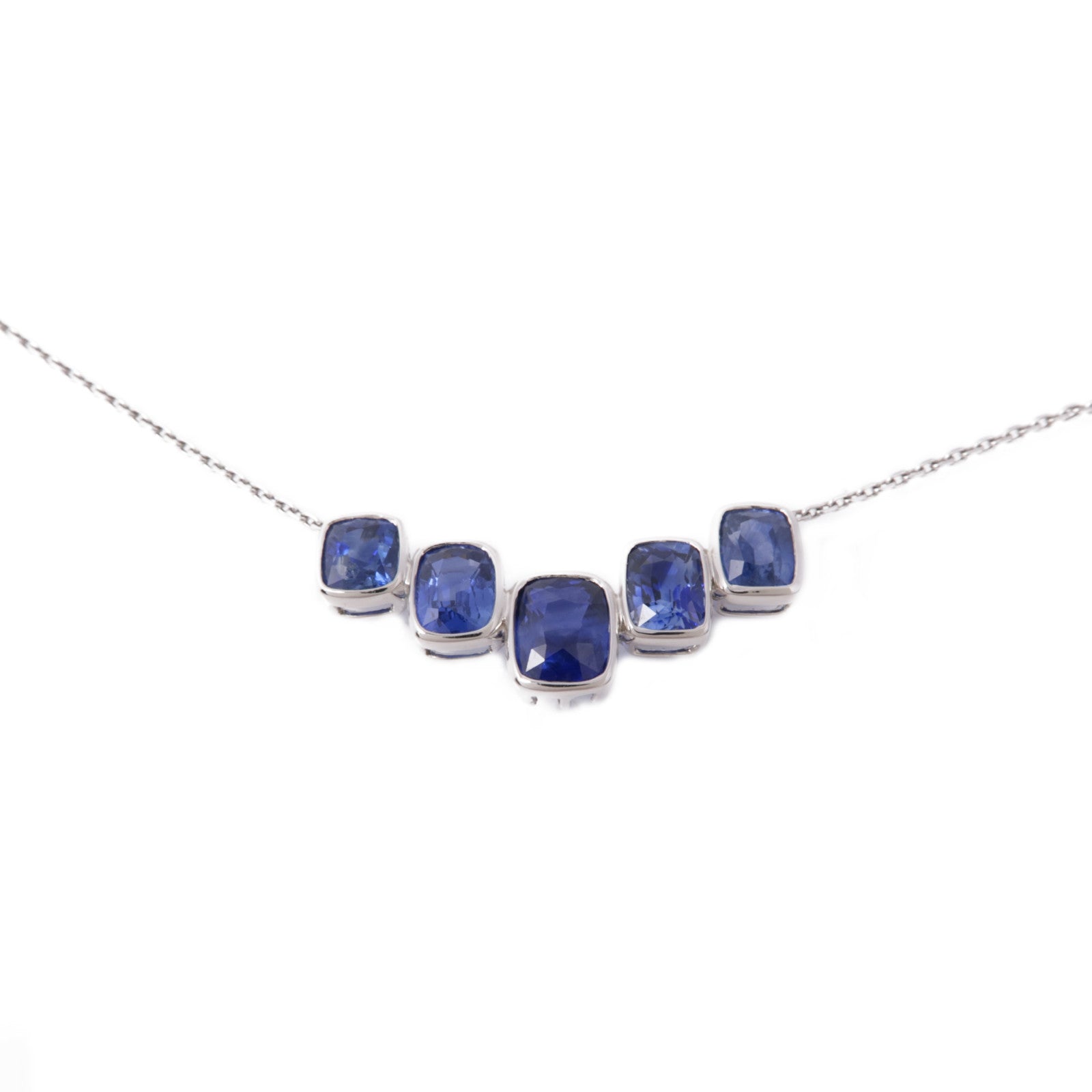 純銀盃 JEWELRY 18K白金Sapphire Necklace藍寶石項鍊– Brand Off Hong