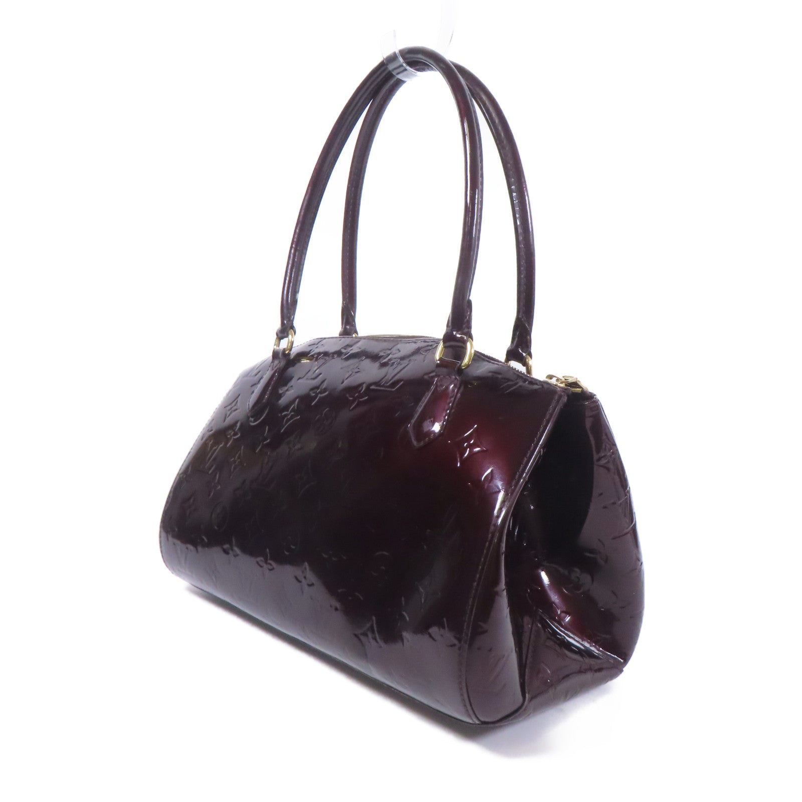 LOUIS VUITTON LV GHW Sherwood GM Shoulder Bag M91489 Vernis Leather Brown