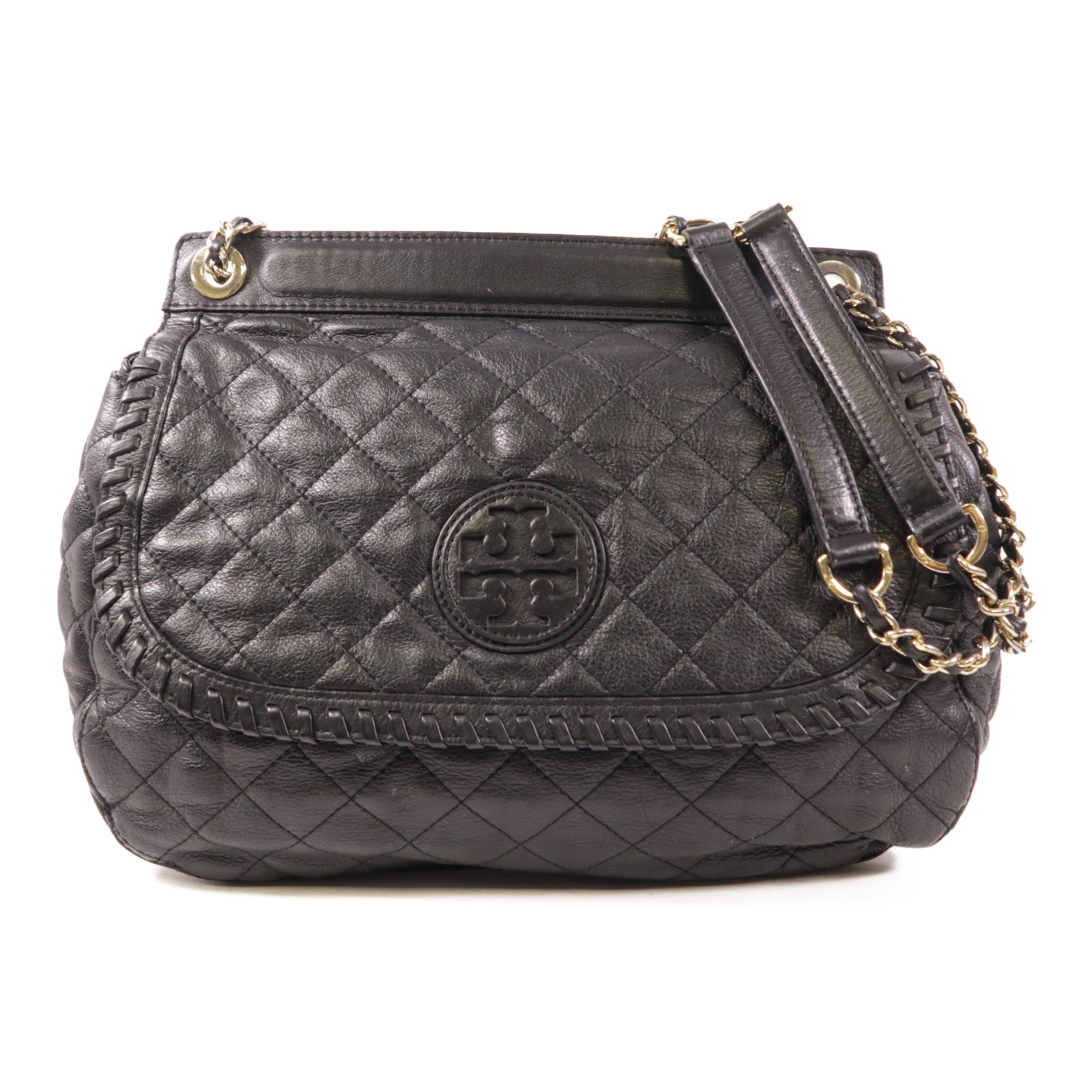 Tory Burch 皮革Chain Shoulder金扣鏈帶肩背袋