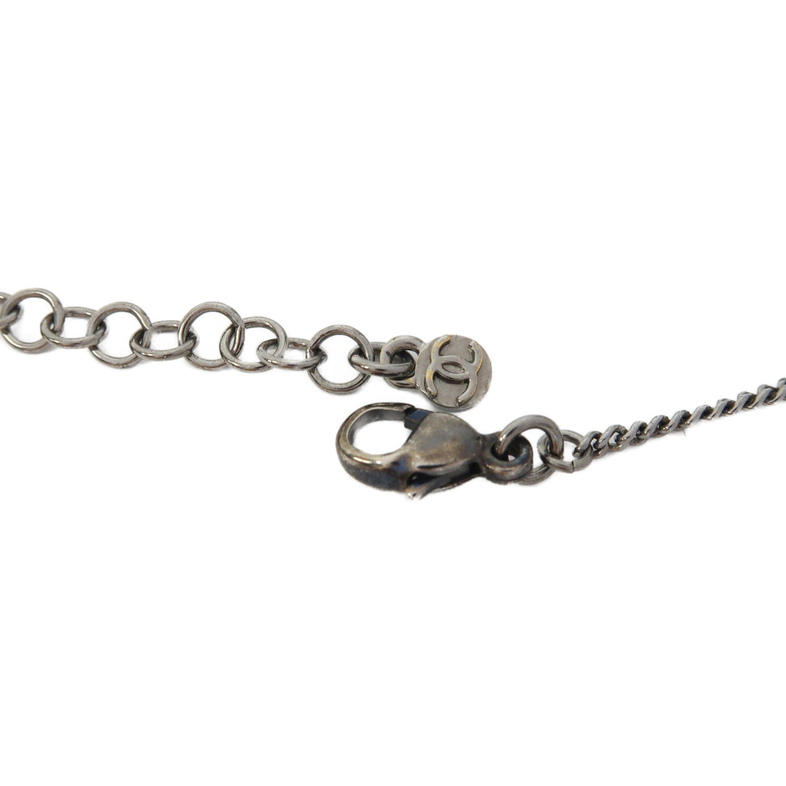 CHANEL 金屬Necklace項鍊銀色/藍色