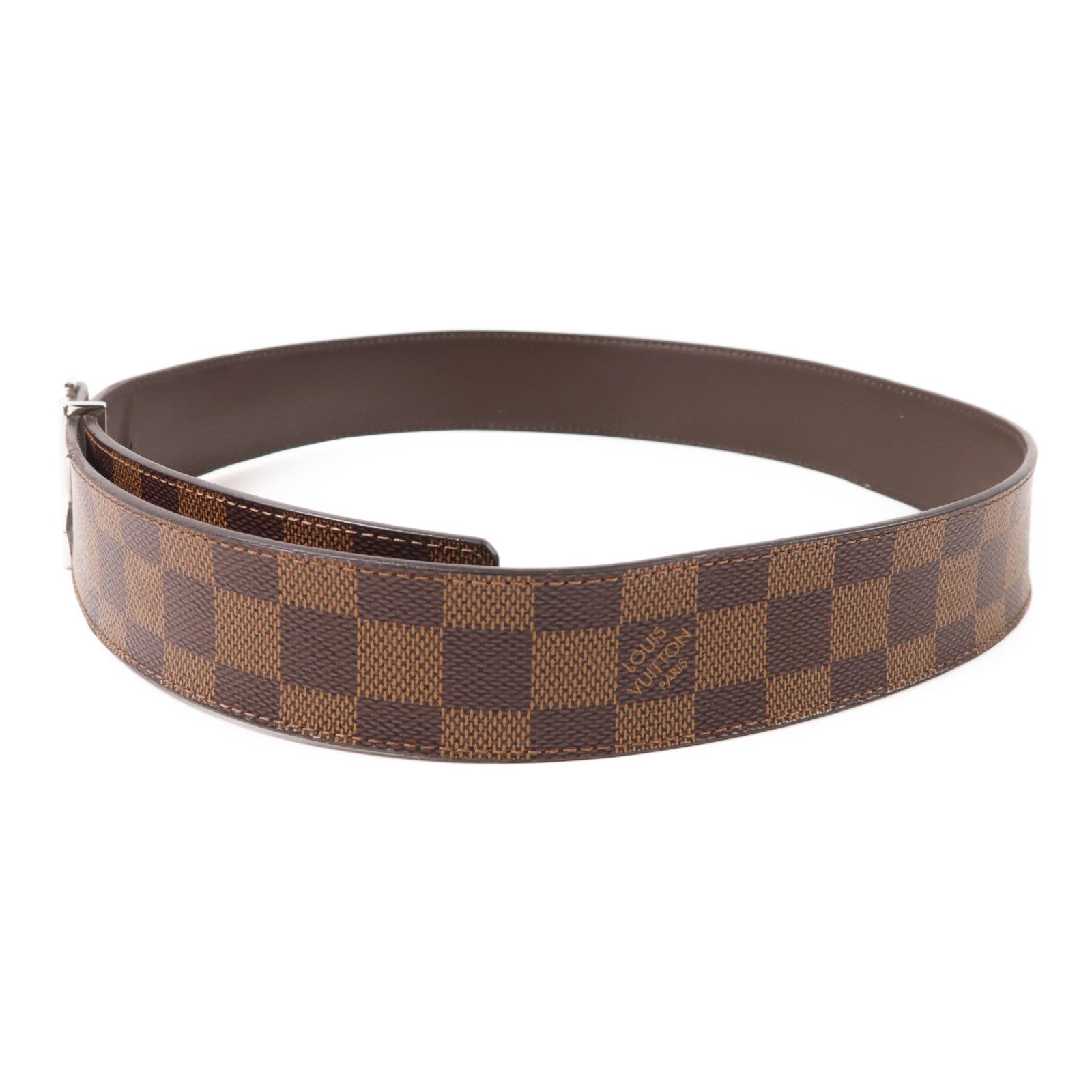 LOUIS VUITTON Damier Belt銀扣皮帶