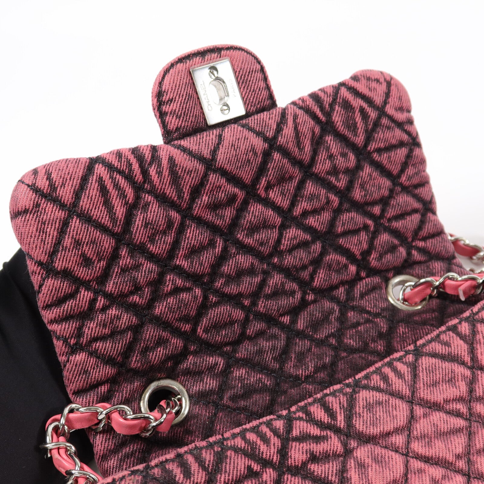CHANEL 牛仔布Demin Impression Flap Bag鏈帶肩背袋