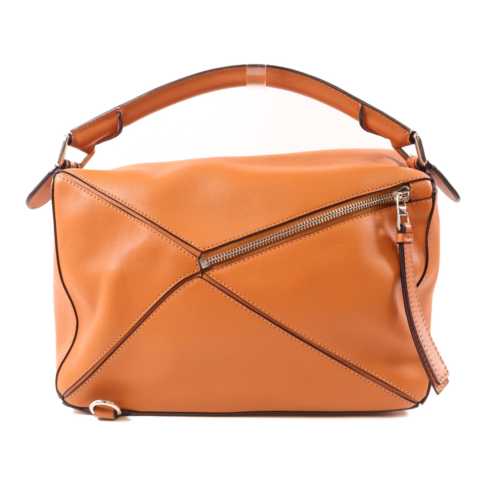 LOEWE 牛皮皮革Puzzle銀扣手挽肩背兩用袋