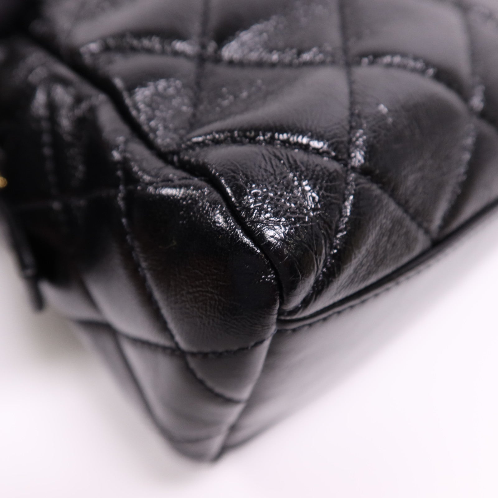 CHANEL 牛皮皮革Bowling Bag金扣鏈帶肩背袋