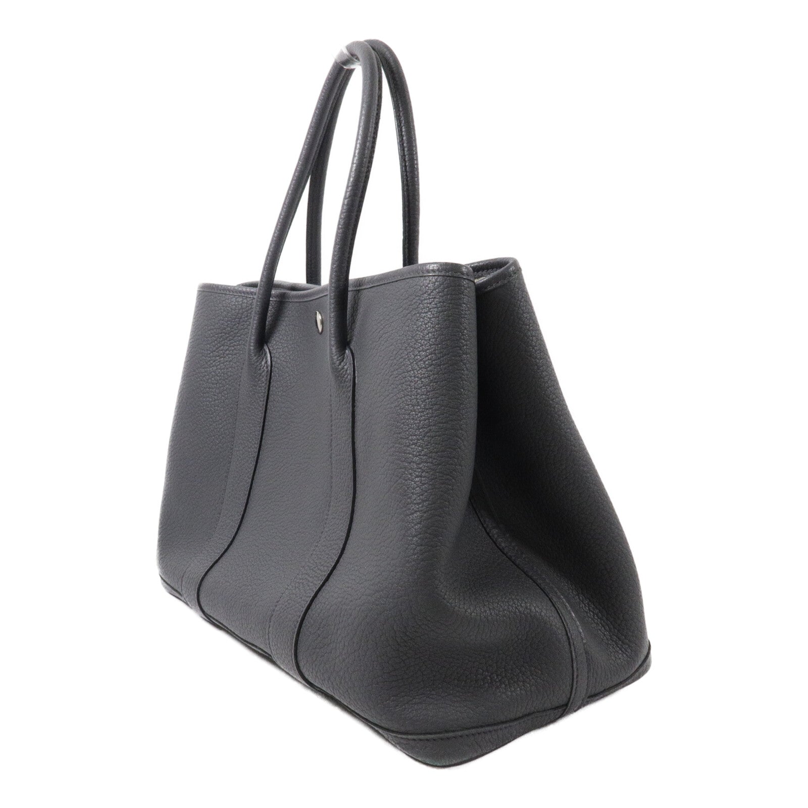 HERMES Negonda皮革Garden Party PM手挽袋Graphite
