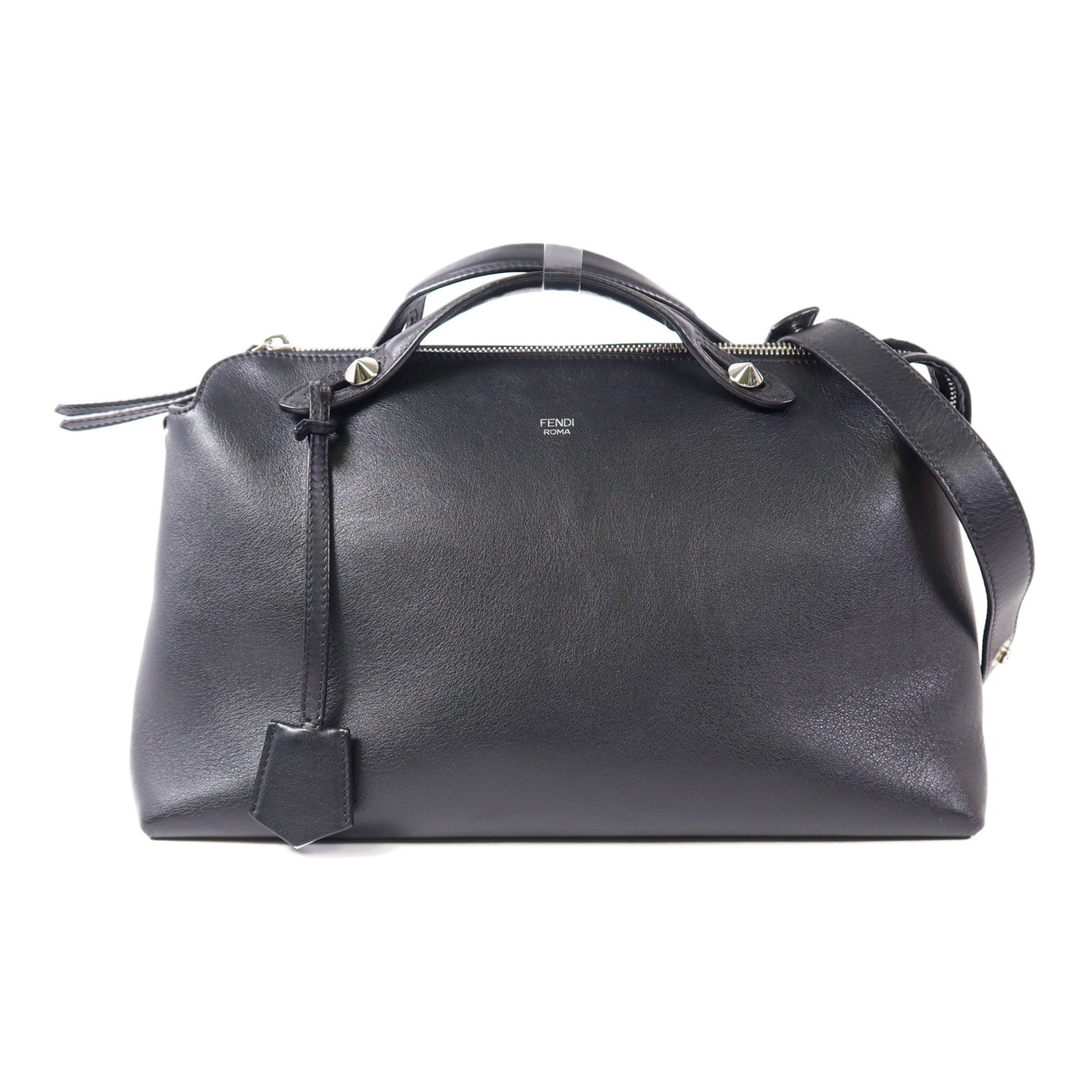 FENDI SHW By The Way 2 Way Shoulder Bag Handbag 8BL125 Calfskin Leather Black