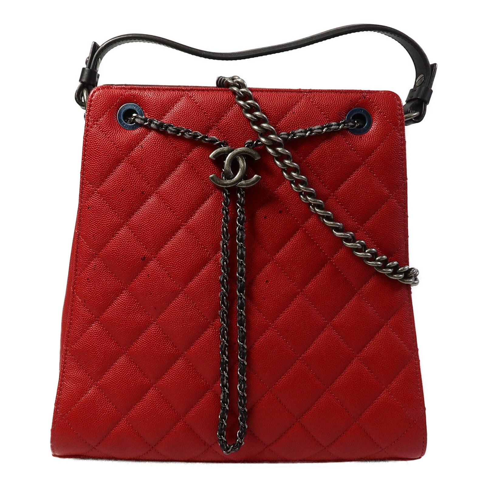 CHANEL 牛皮皮革Tote Bag鏈帶手挽肩背兩用袋
