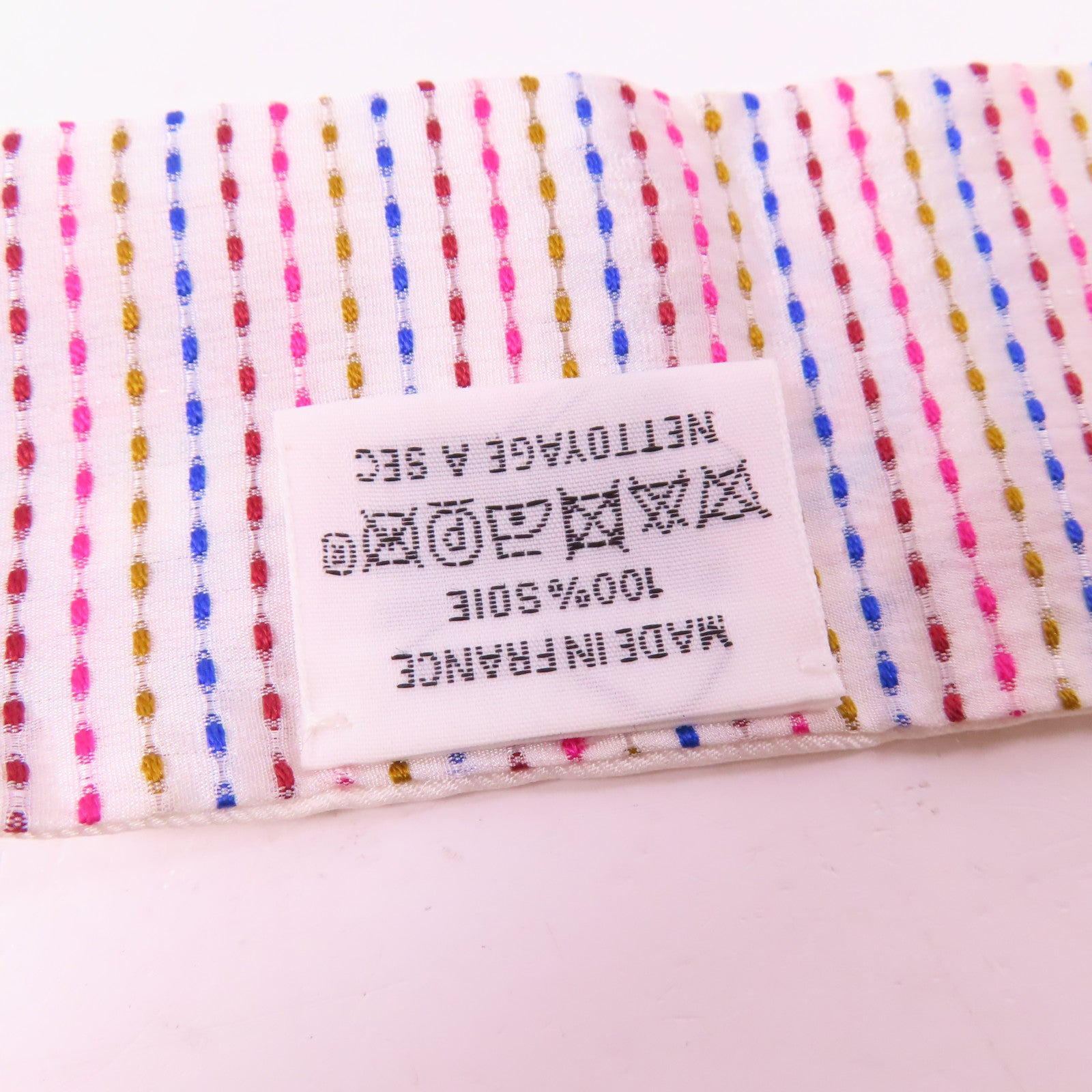 HERMES 絲質Twilly絲巾白色/彩色