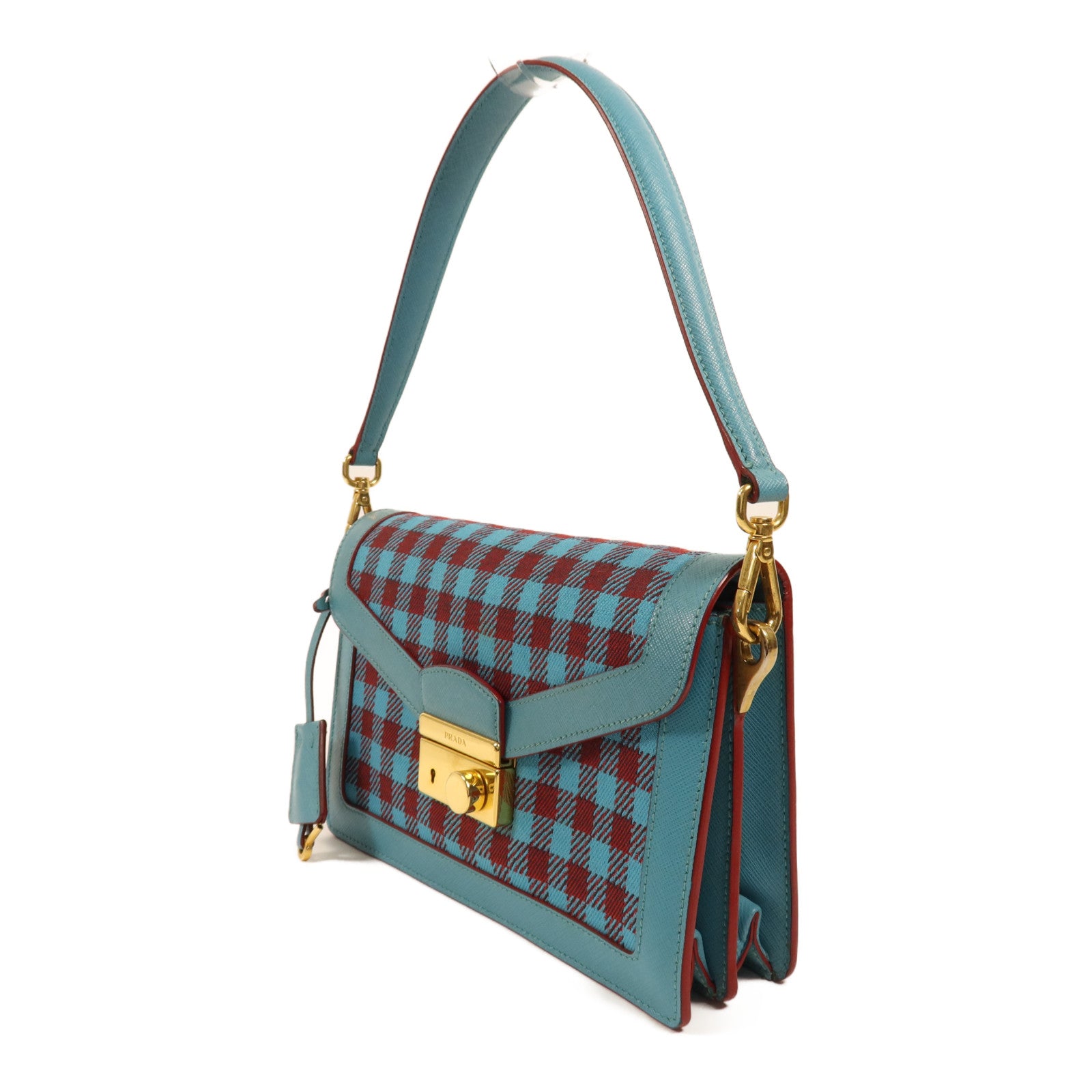 PRADA 帆布Shoulder Bag金扣肩背袋