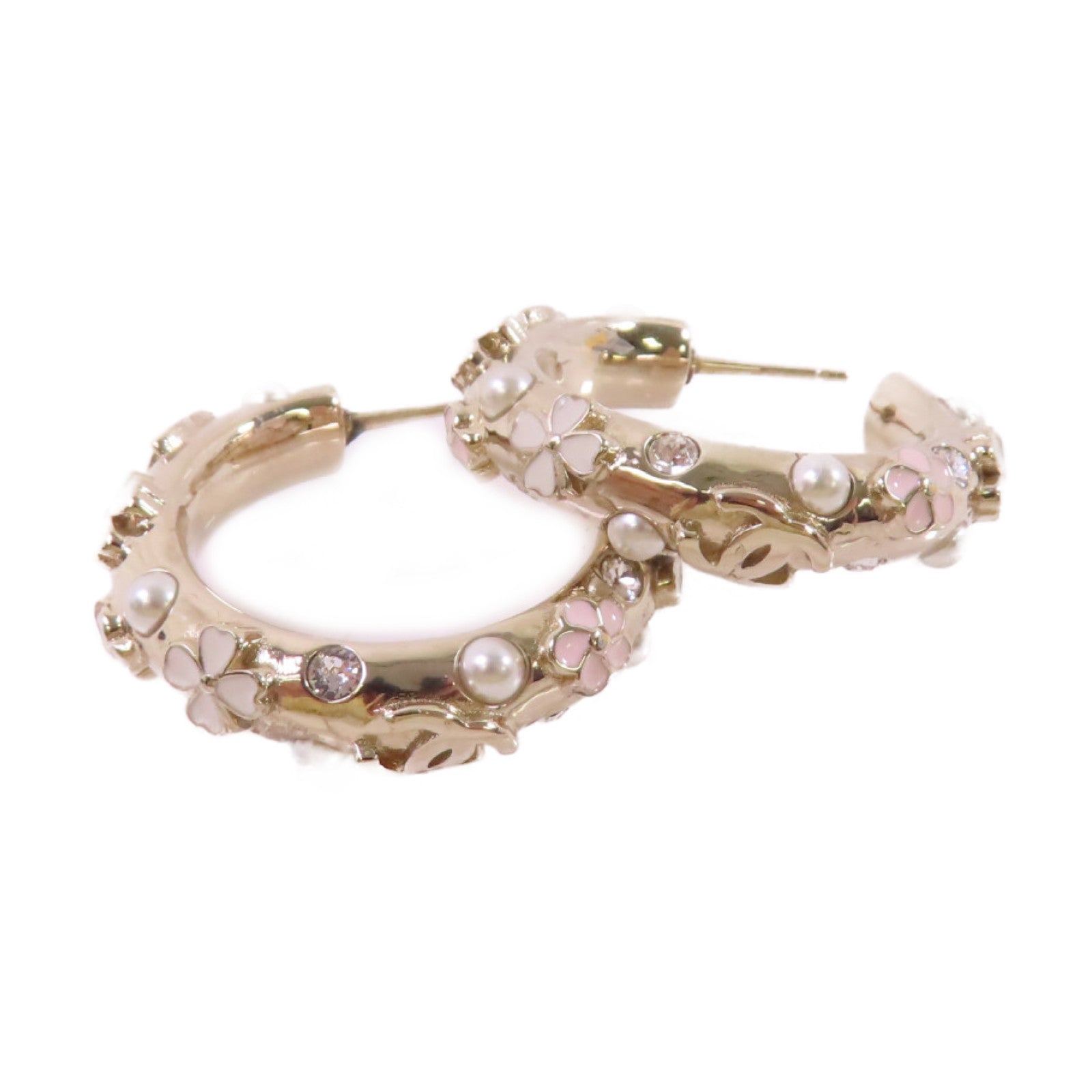 CHANEL 金屬/仿珍珠Earrings耳環金色