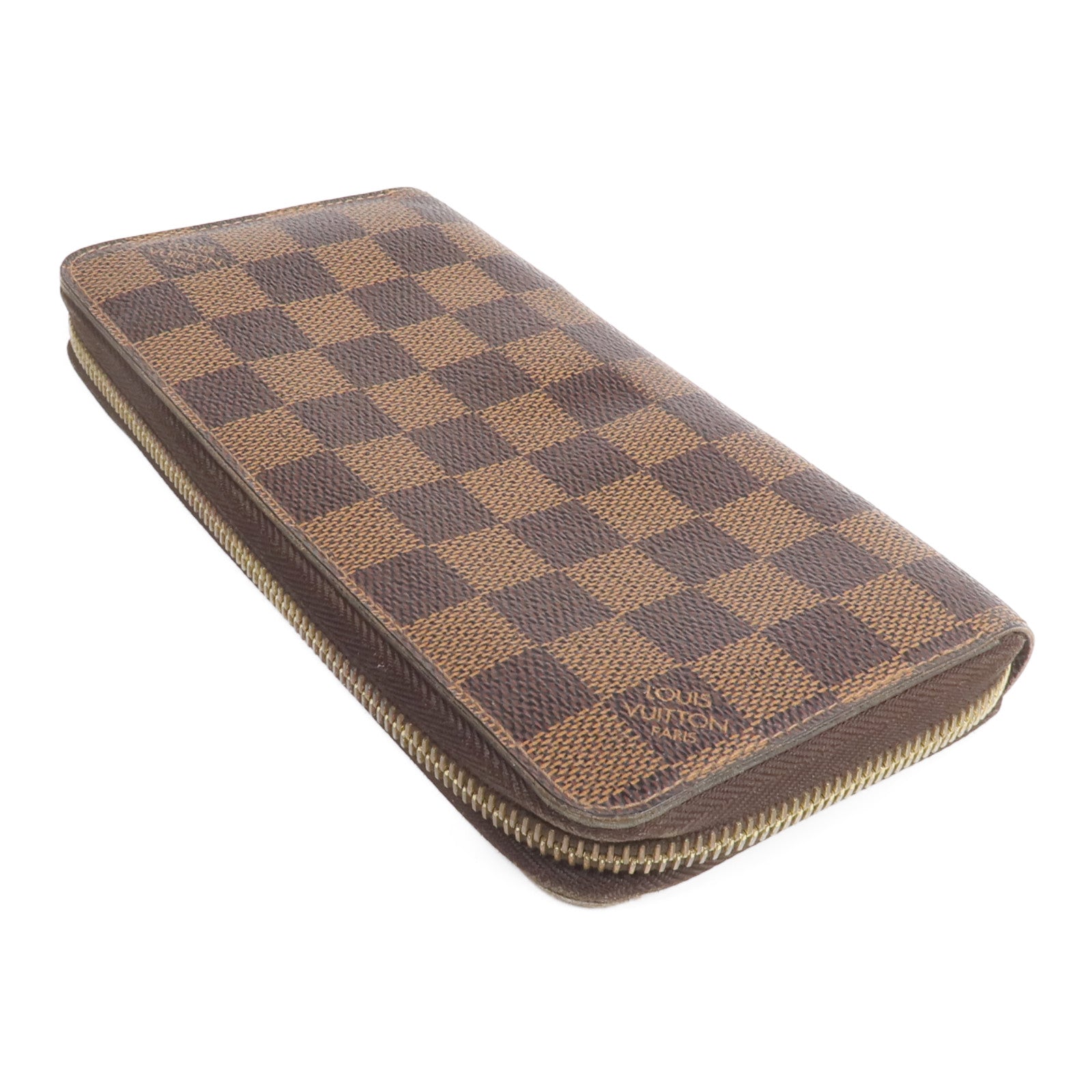 LOUIS VUITTON Damier Zippy Wallet金扣長錢包