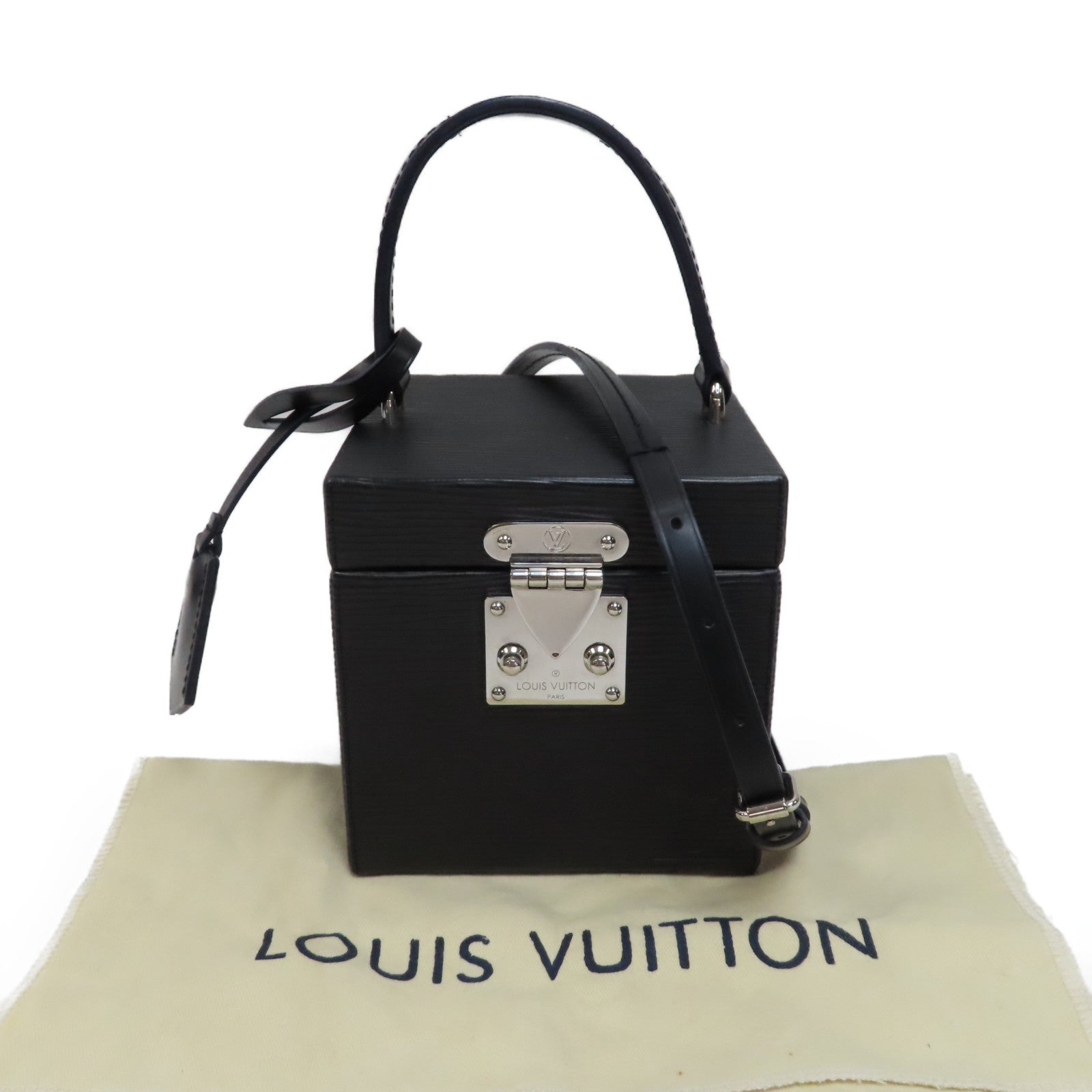 LOUIS VUITTON 【激減優惠】Epi Bleecker Box銀扣手挽肩背兩用袋黑色
