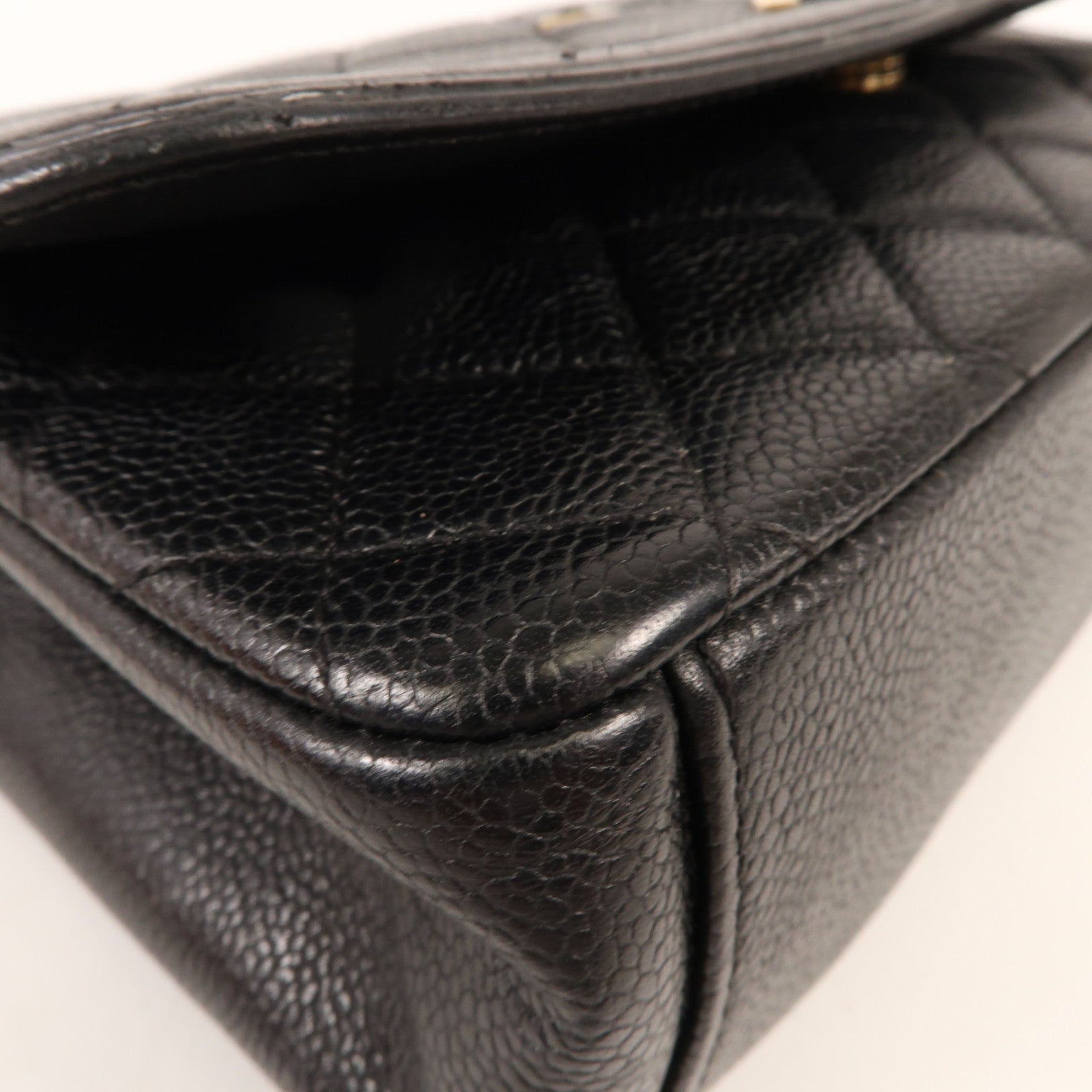 CHANEL 牛皮皮革Chain Shoulder金扣鏈帶肩背袋