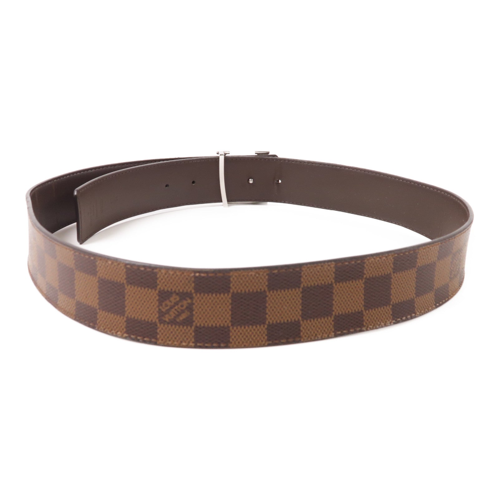 LOUIS VUITTON Damier Belt銀扣皮帶
