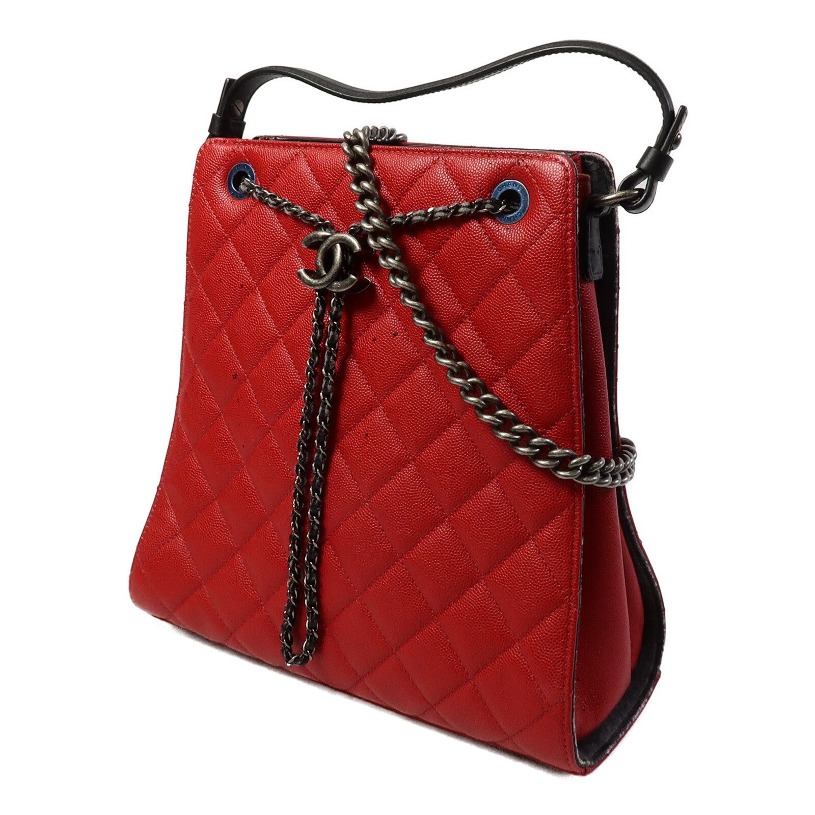 CHANEL 牛皮皮革Tote Bag鏈帶手挽肩背兩用袋
