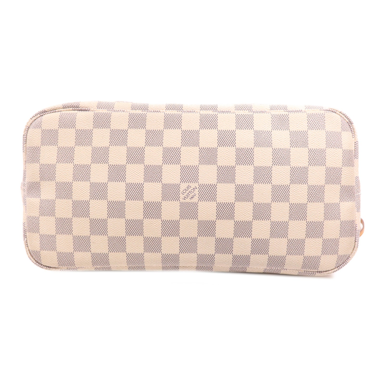 LOUIS VUITTON Damier Azur Neverfull MM金扣手挽袋