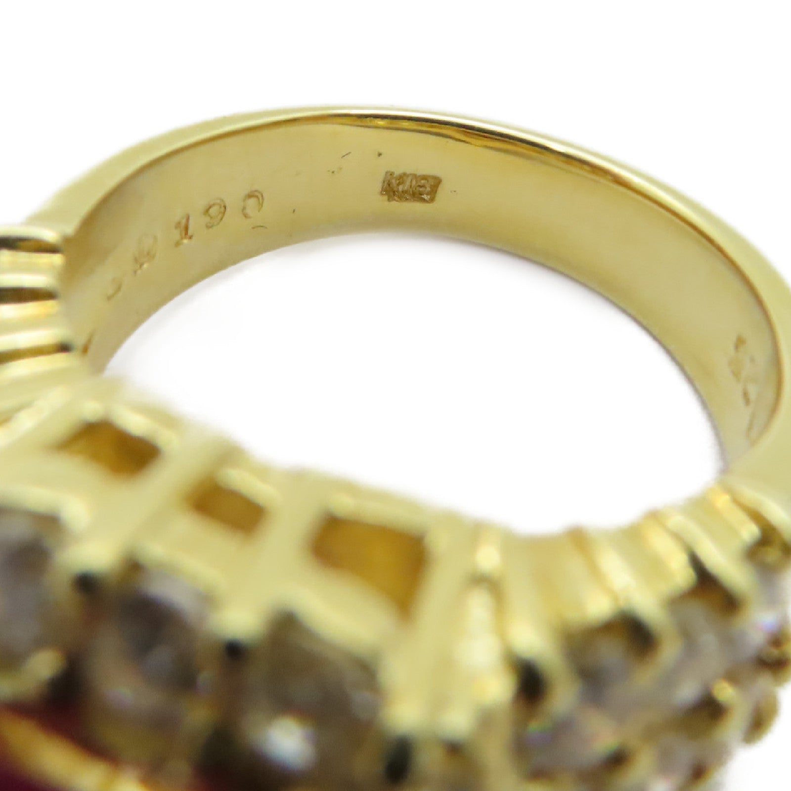 JEWELRY 18K黃金Ruby Diamond Ring 1.25ct紅寶石/1.90ct鑽石戒指US#6.5
