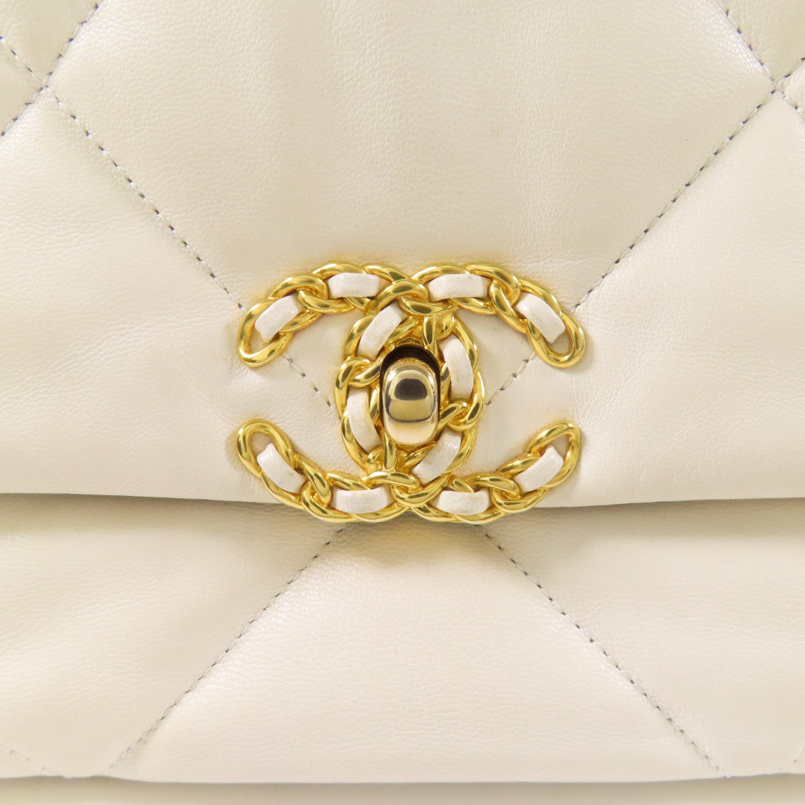 CHANEL 羊皮皮革Chanel 19鏈帶手挽肩背兩用袋