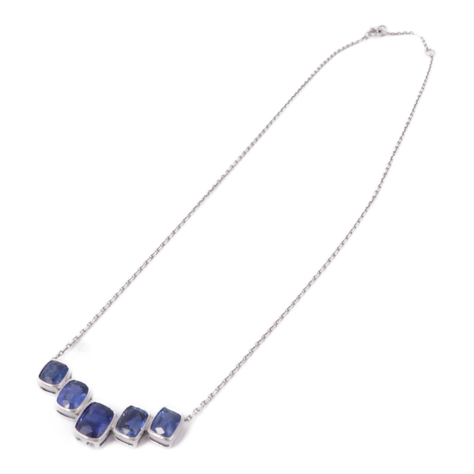 JEWELRY Sapphire Necklace 18K White Gold
