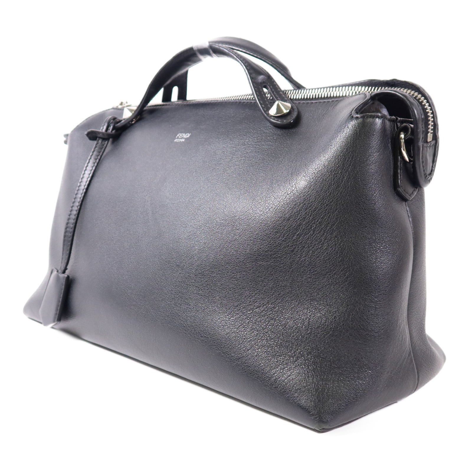 FENDI SHW By The Way 2 Way Shoulder Bag Handbag 8BL125 Calfskin Leather Black