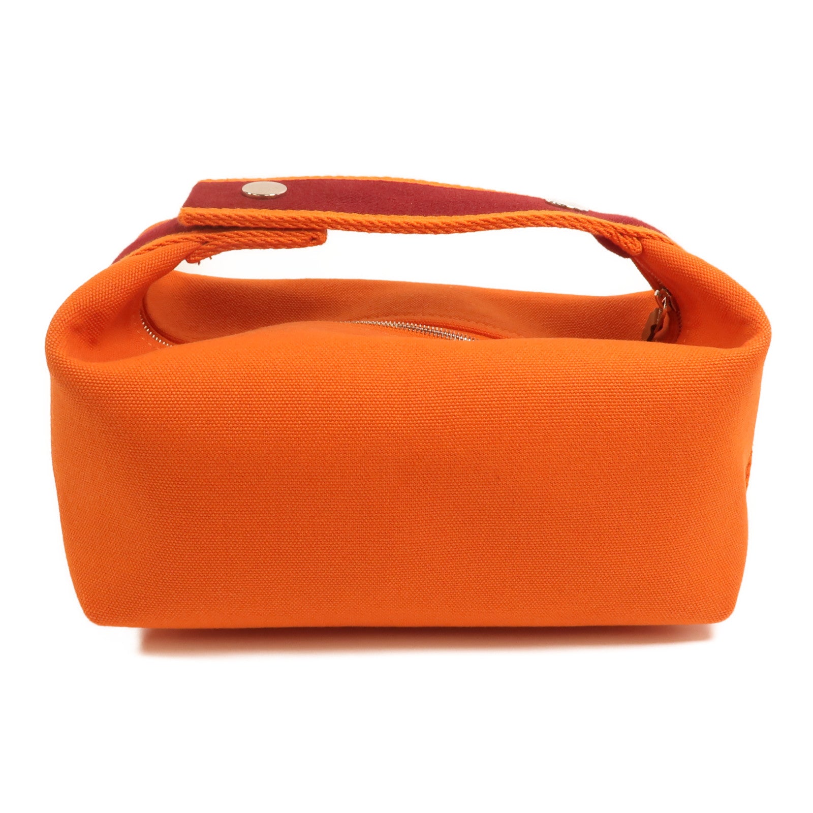 HERMES 帆布Bride A Brac Case PM銀扣手挽袋Orange