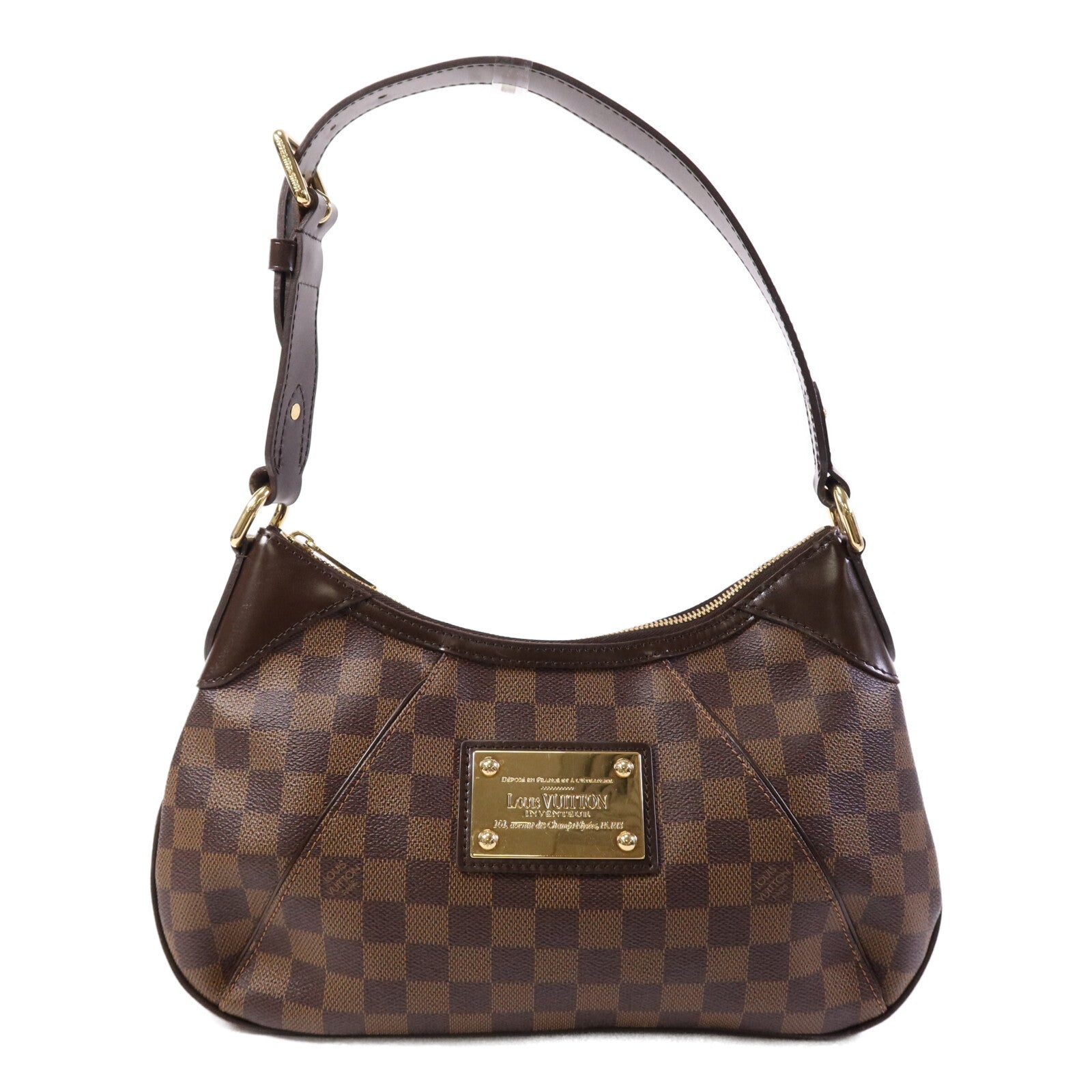 LOUIS VUITTON Damier Thames PM金扣肩背袋