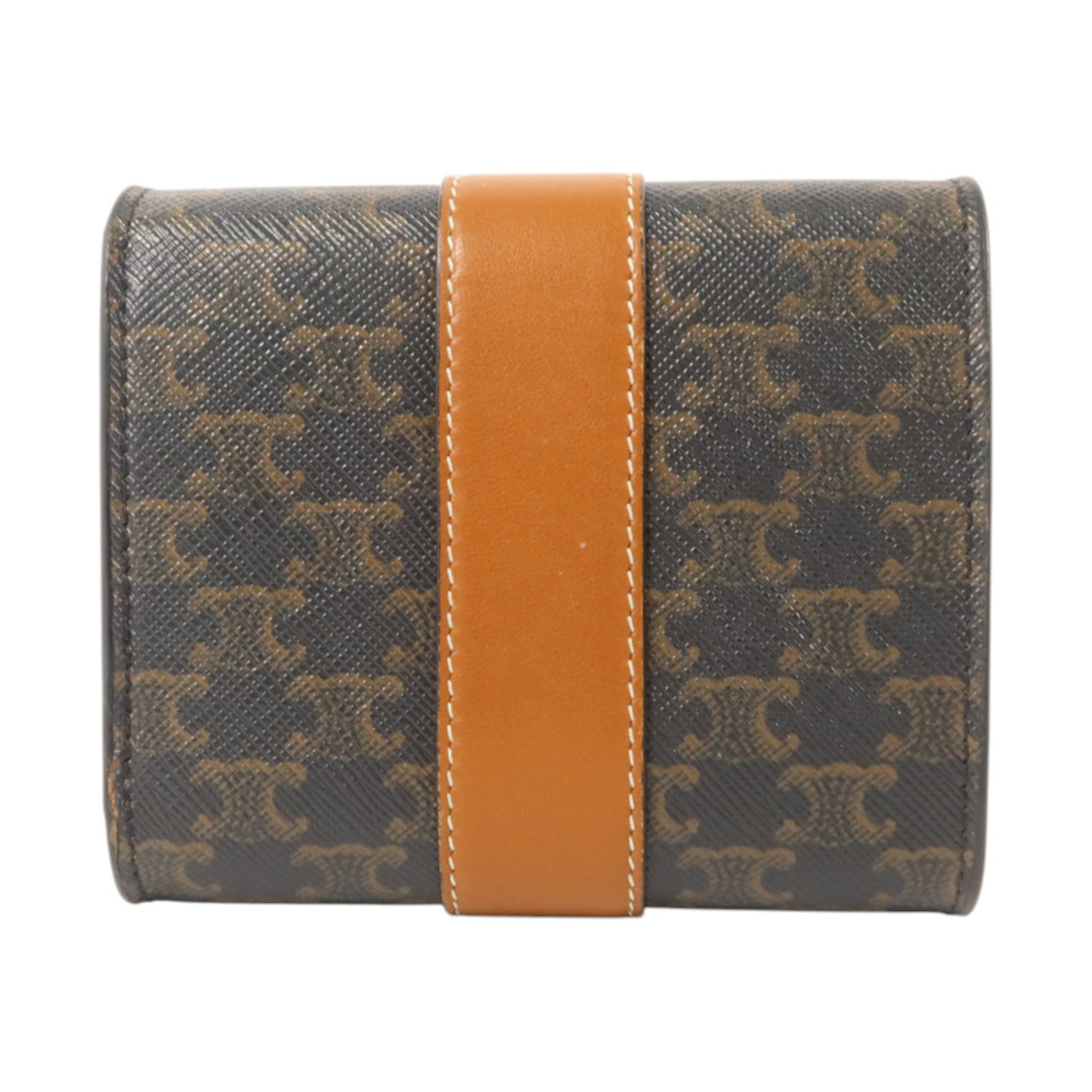 CELINE 塗層帆布Small Trifold Wallet金扣錢包
